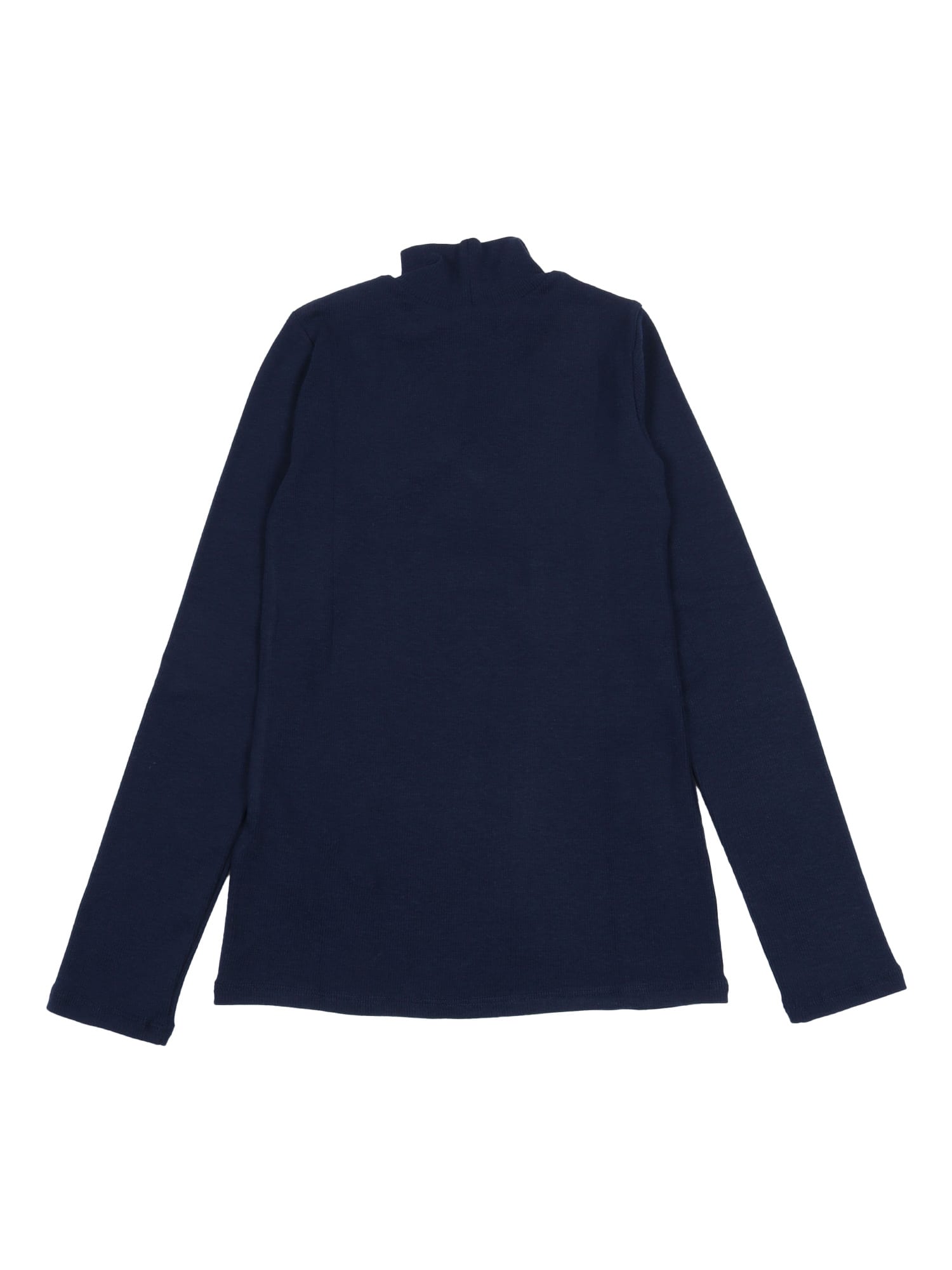 Monnalisa Ribbed High Neck Sweater In Blue