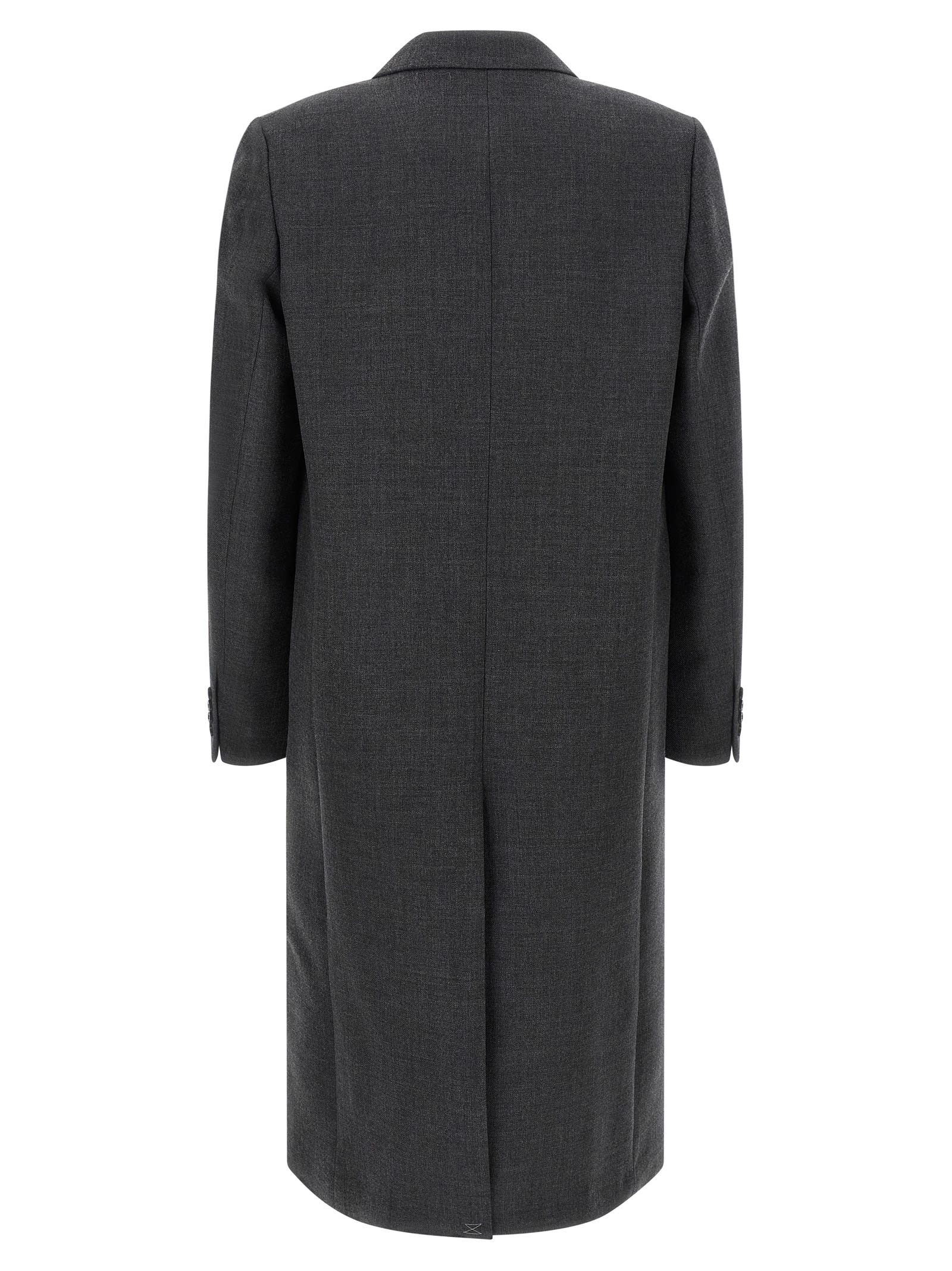 Dries Van Noten Double-breasted Coat Featuring Flap Pockets In Gray