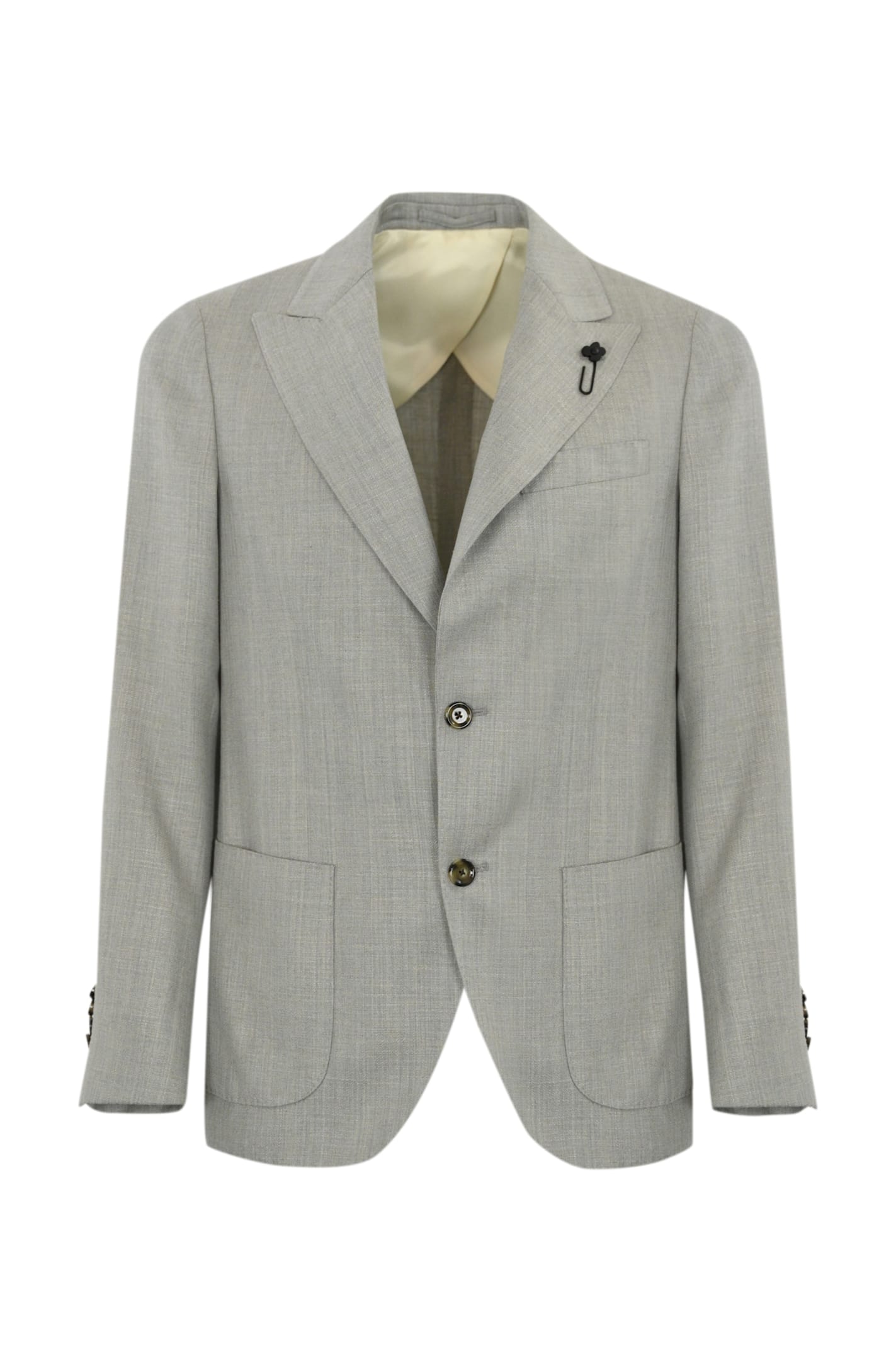 LARDINI ICONIC DROP 7 REGULAR JACKET IN WOOL, VISCOSE AND LINEN BLEND
