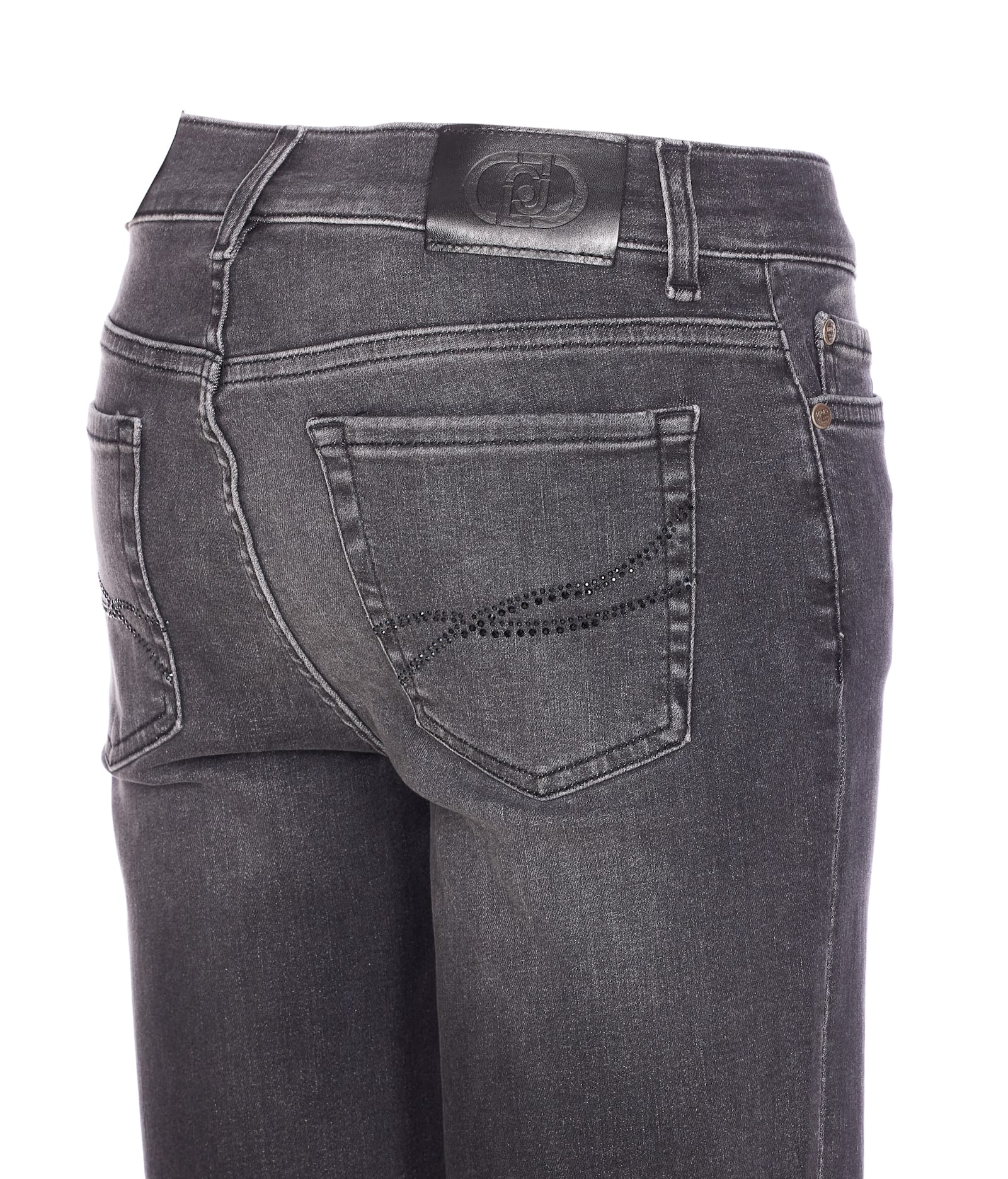 Liu •jo Faded Trousers With Belt Loops And Rivets In Brown