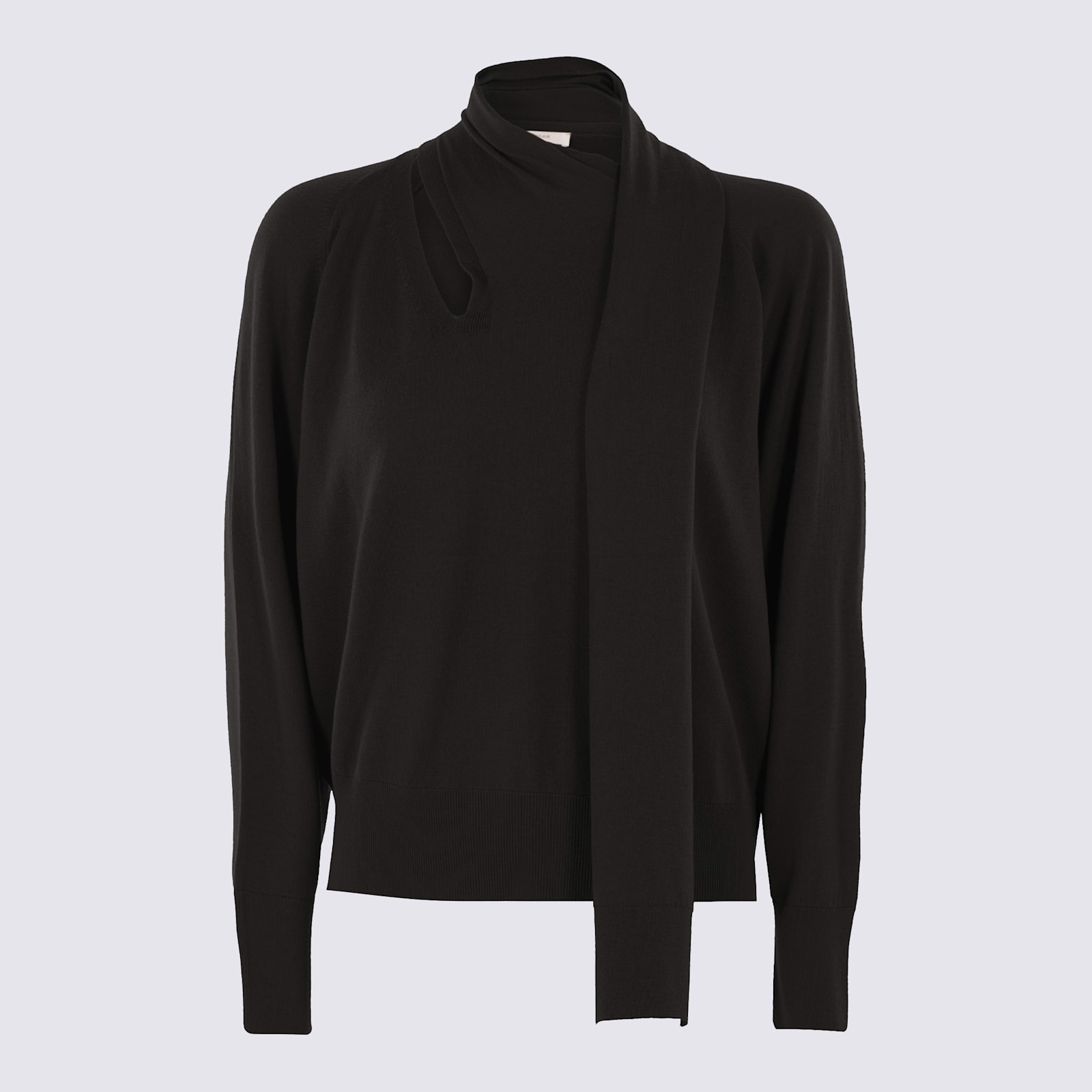 Zanone Neck-tie Sweater In Black