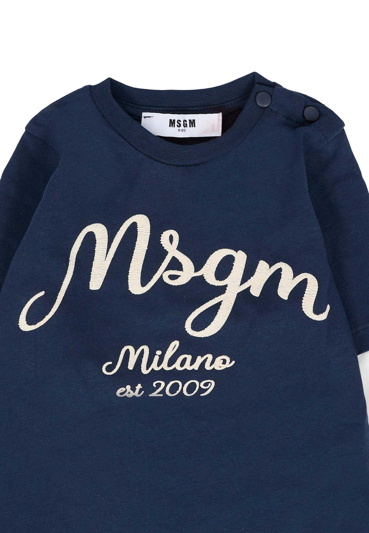 Msgm Blue T-shirt For Baby Boy With Logo In Blue