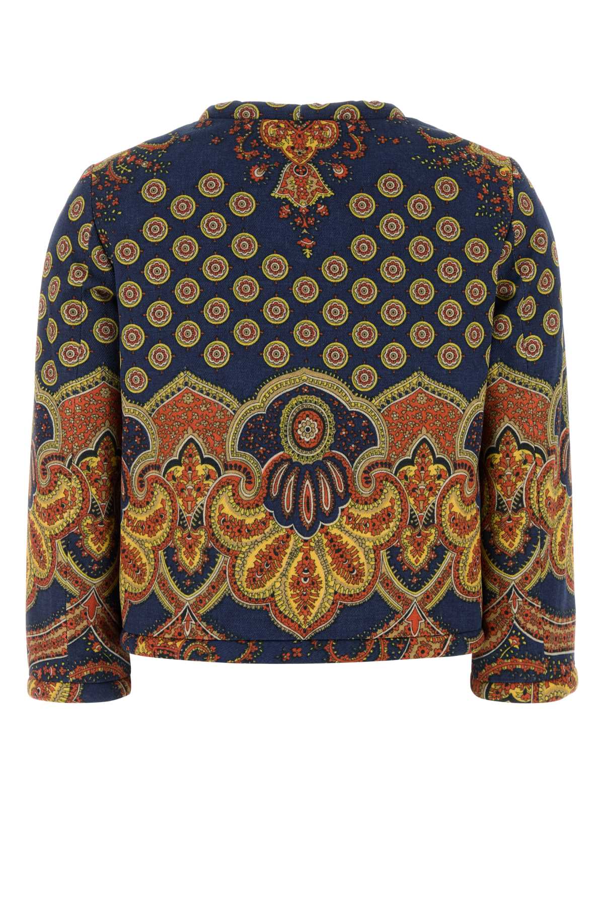 Valentino Cotton Blazer With Printed Intricate Pattern In Multi