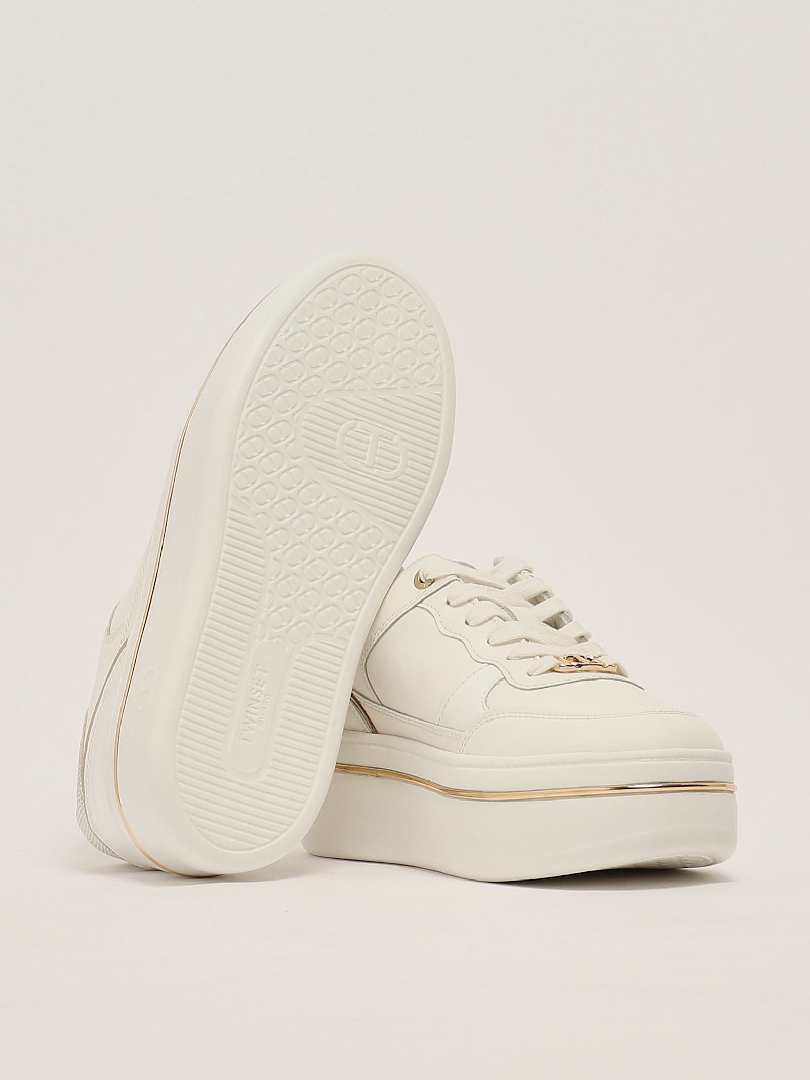 Twinset Sneakers Bicolore Sneaker In Bianco-oro