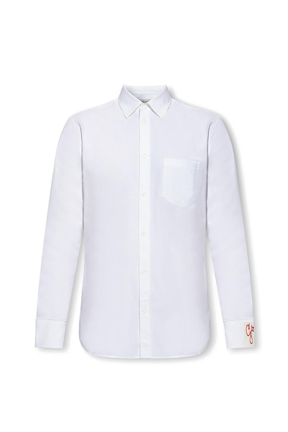 Shop Golden Goose Buttoned Shirt In Off White