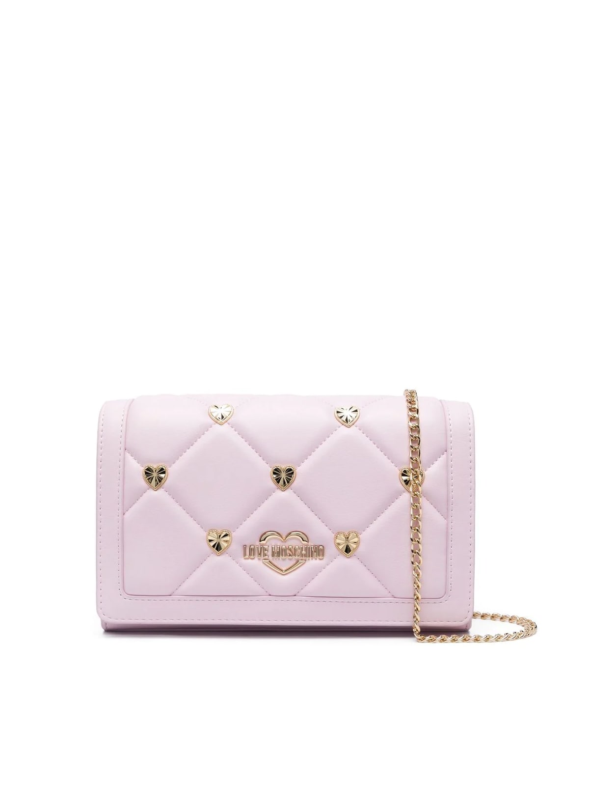 Love Moschino Small Crossbody With Studs In Poudre