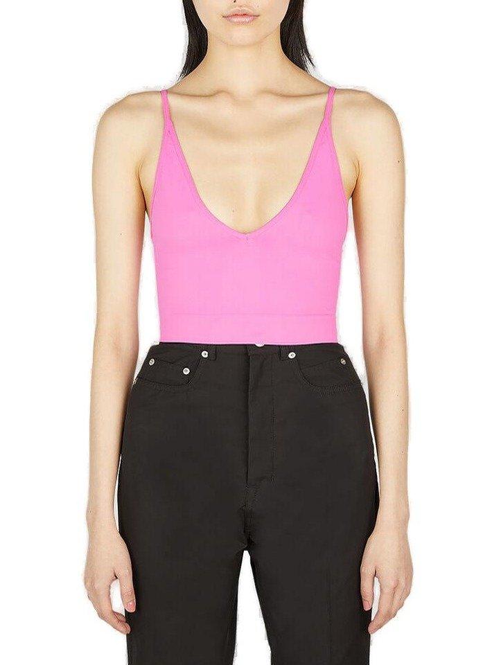 Rick Owens V-neck Sleeveless Top In Hot Pink