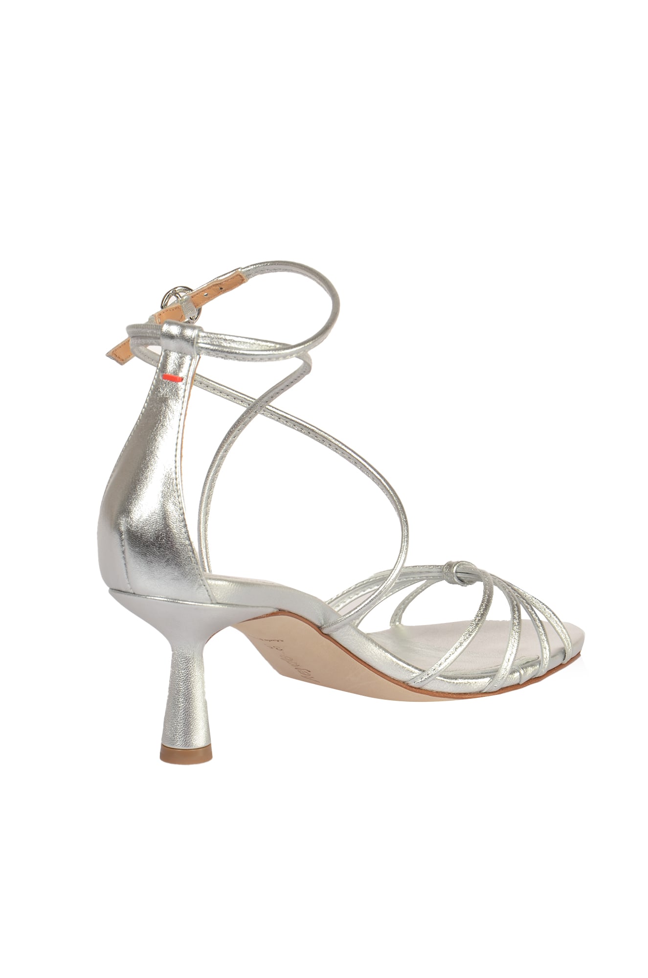 Shop Aeyde Luella Laminated Sandals In Silver