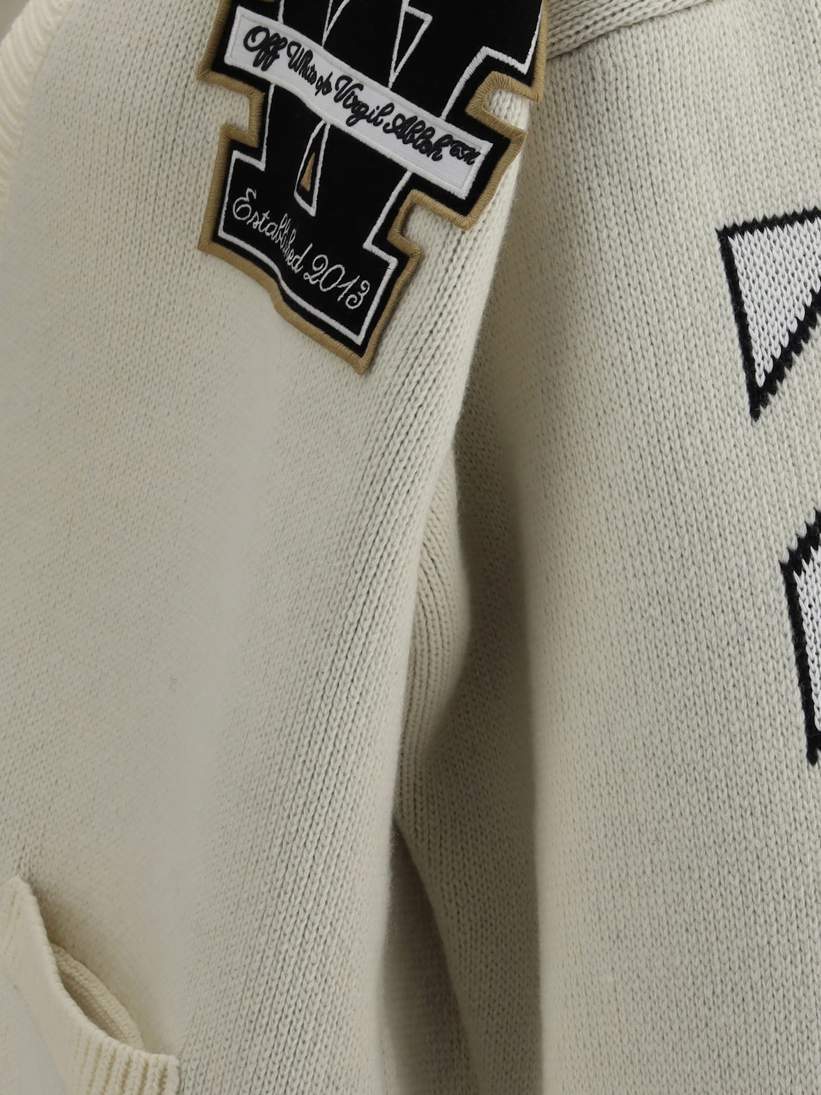 Off-white Lion-embroidery Cardigan In Gray