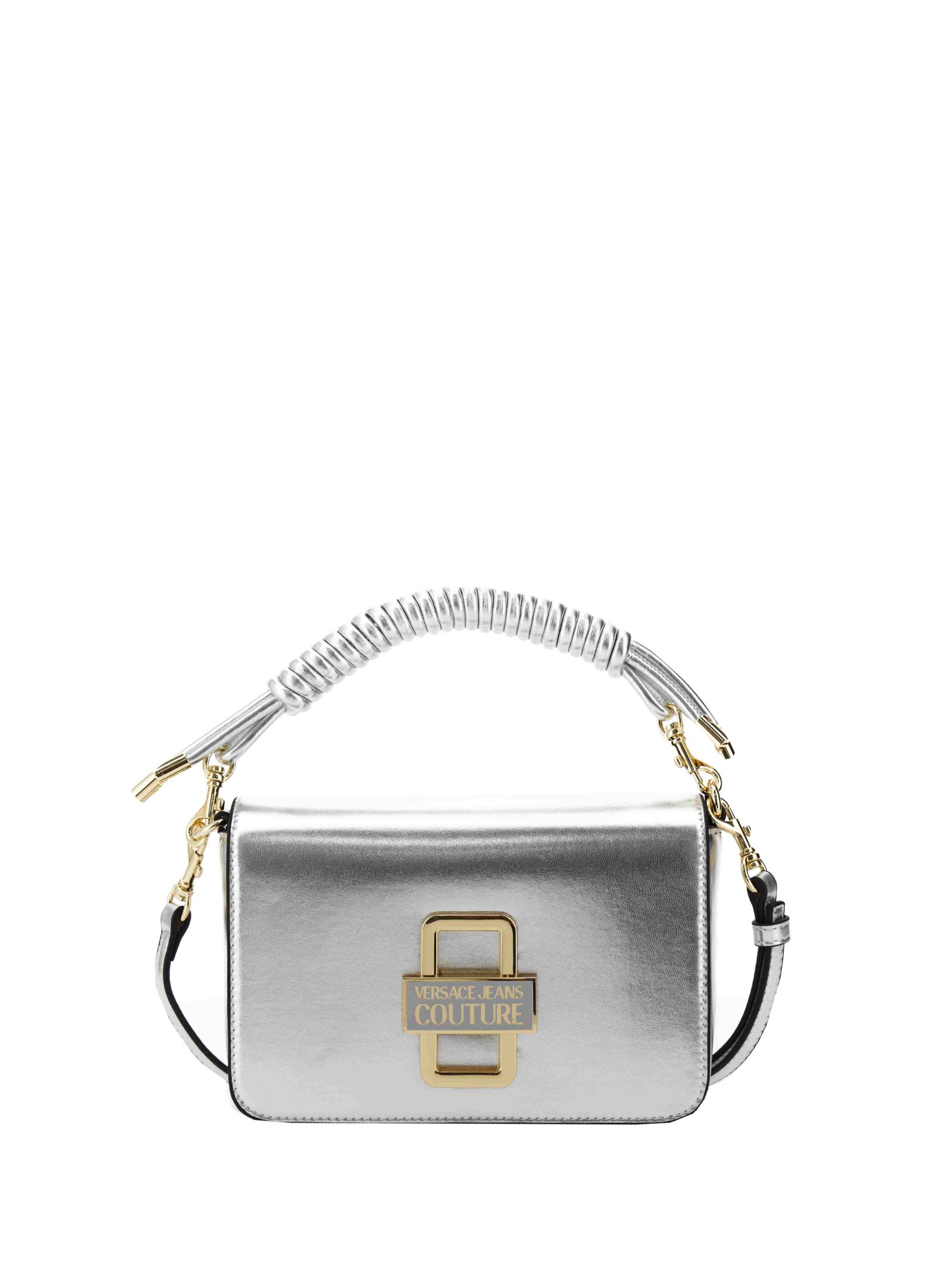 Versace Jeans Couture Silver Shoulder Bag In Gray