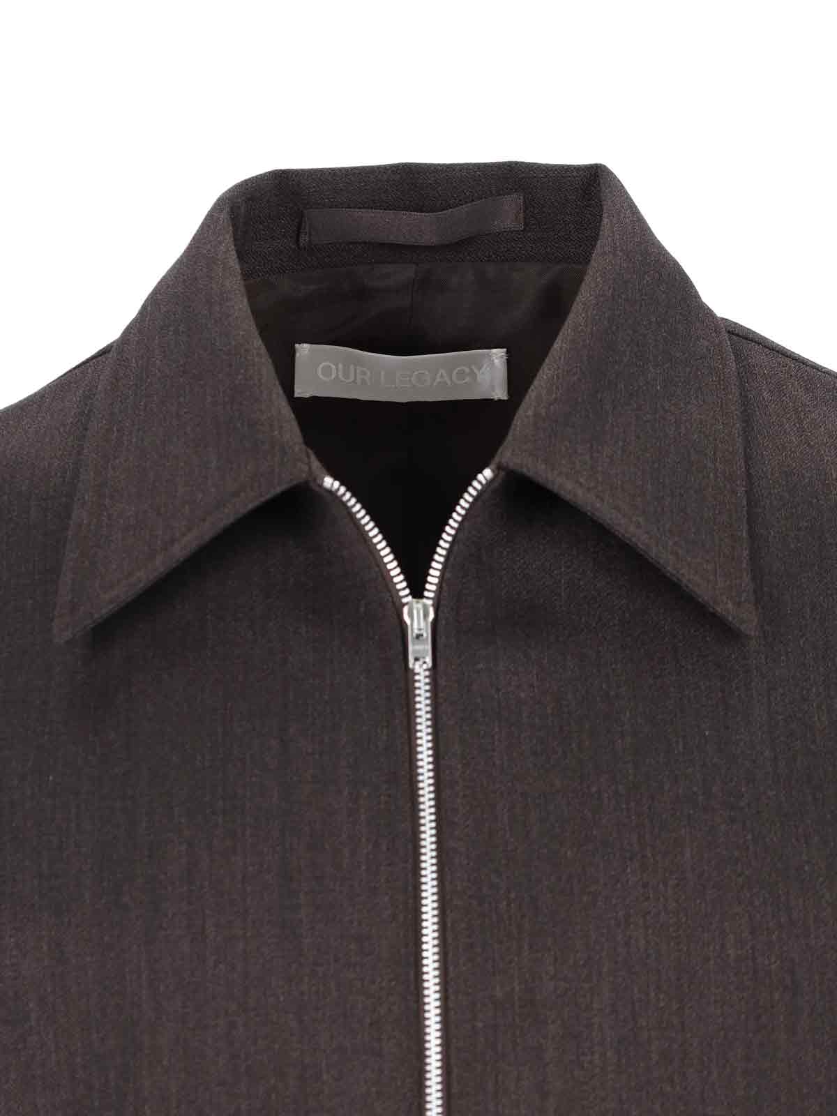 Our Legacy Relaxed Fit Collared Jacket Front Pockets In Animal Print