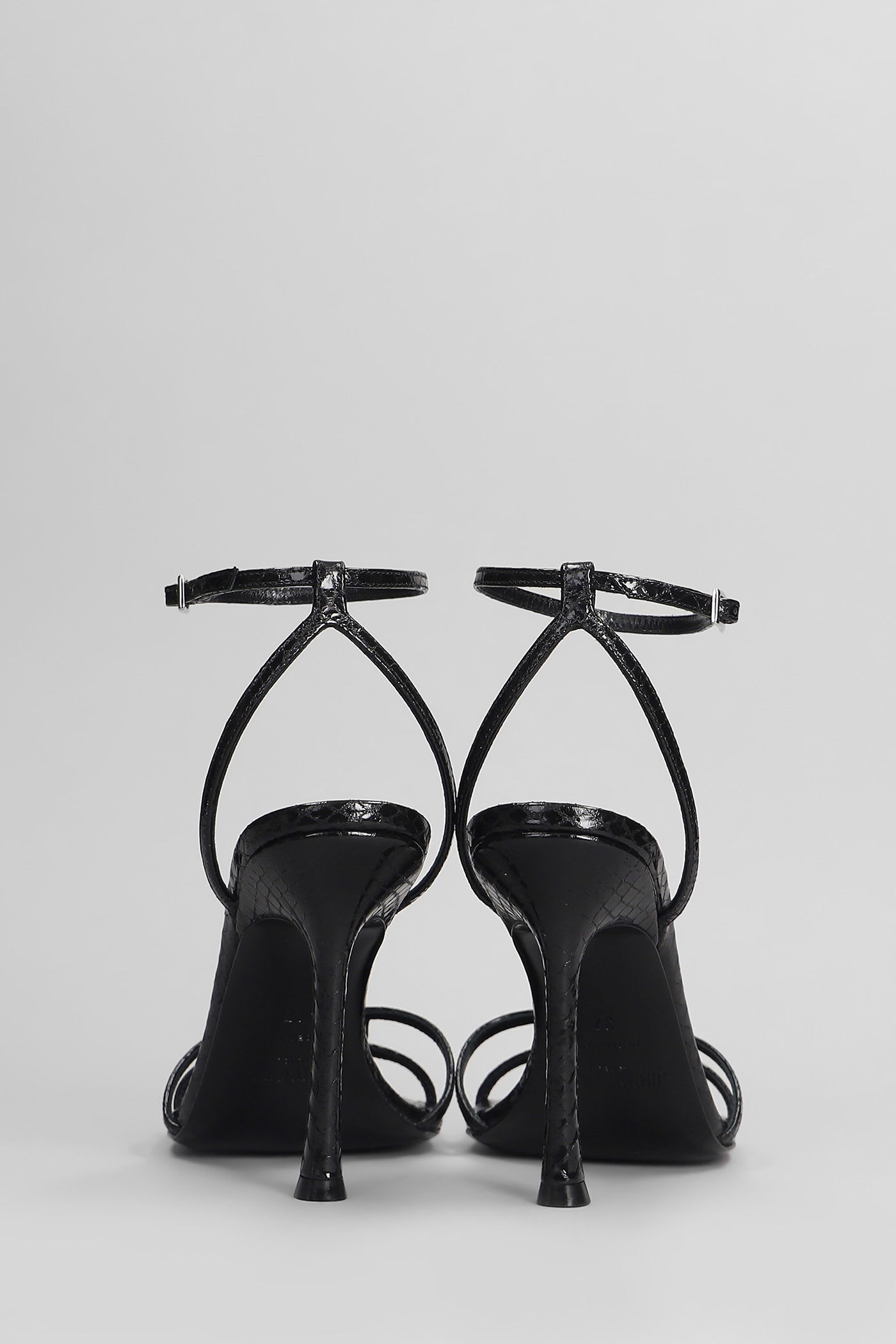 Jimmy Choo Strappy Leo 100 Stiletto Heel Sandals In Black