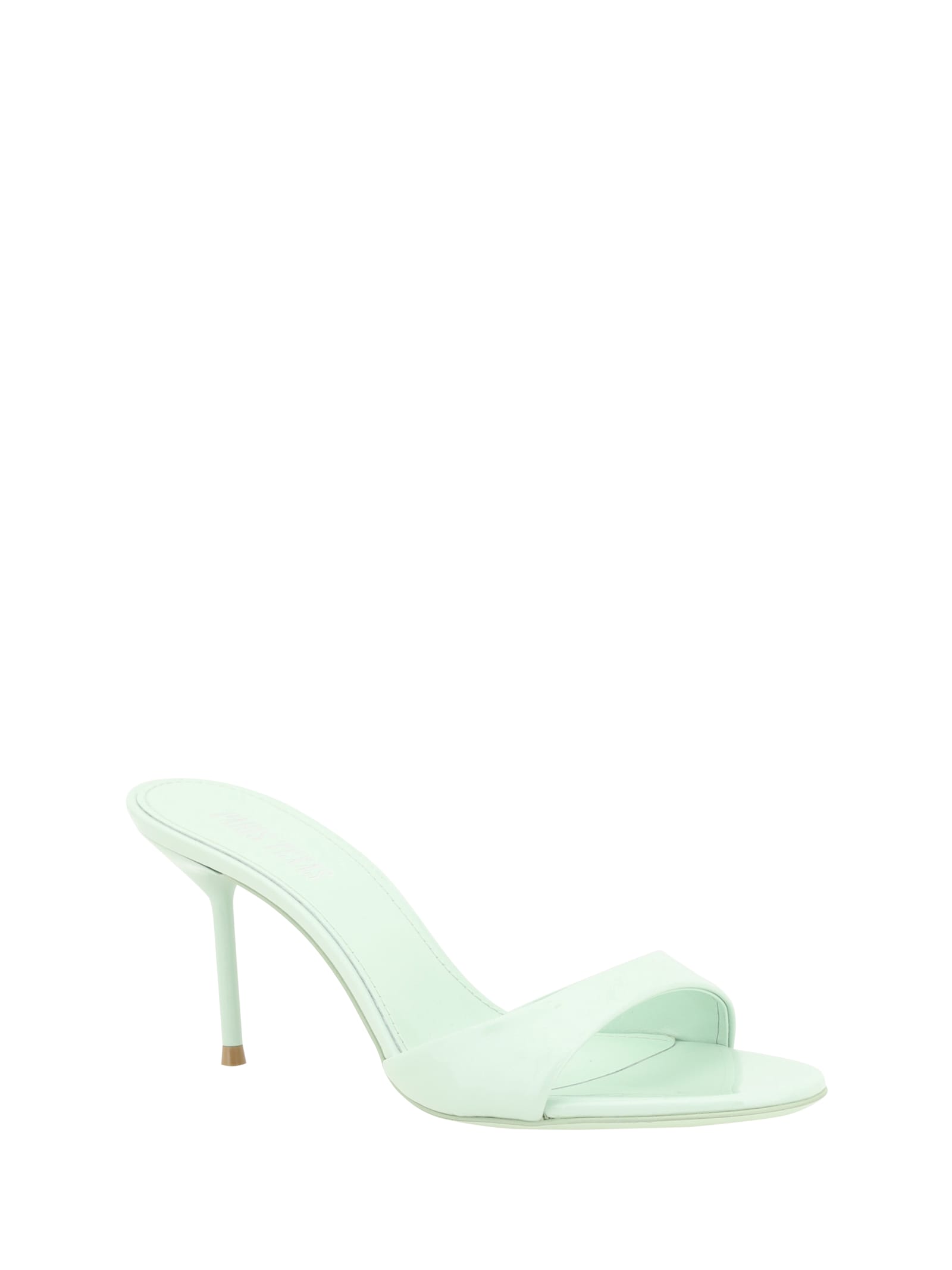 Paris Texas Patent Leather Lidia Mules 70 In Celadon