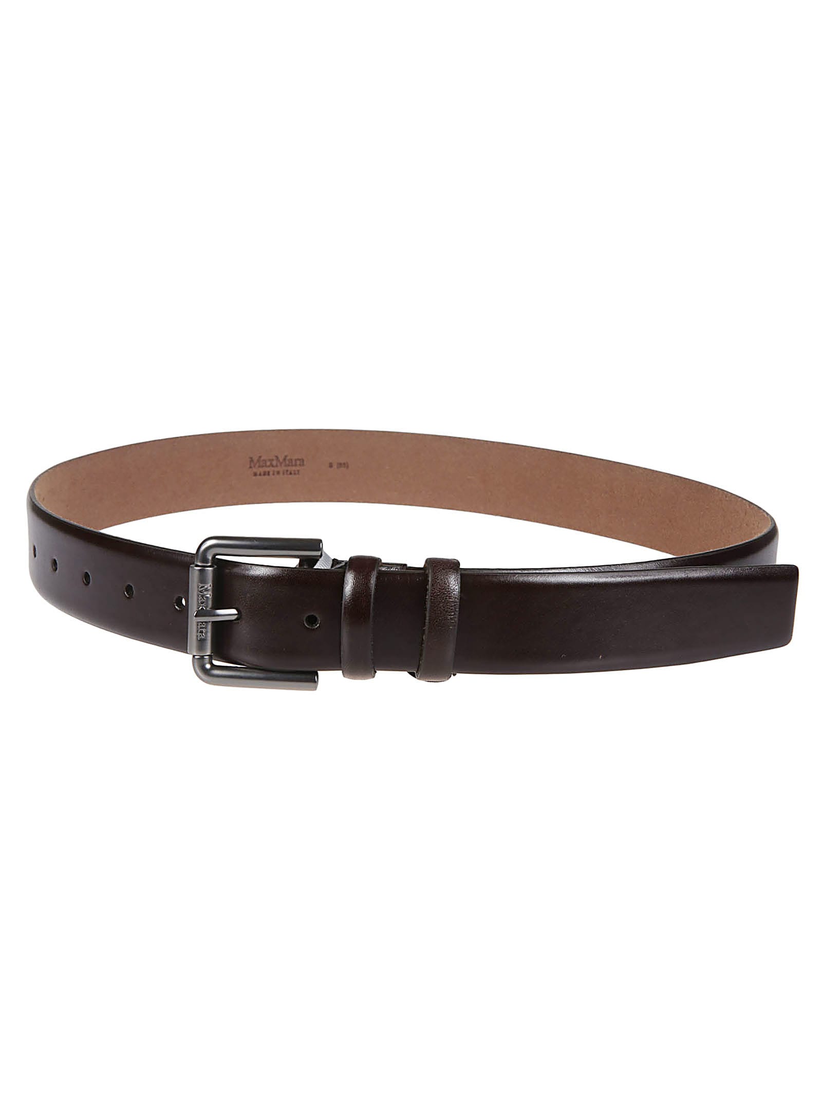 Shop Max Mara Wetleather35 Belt In Testa Moro