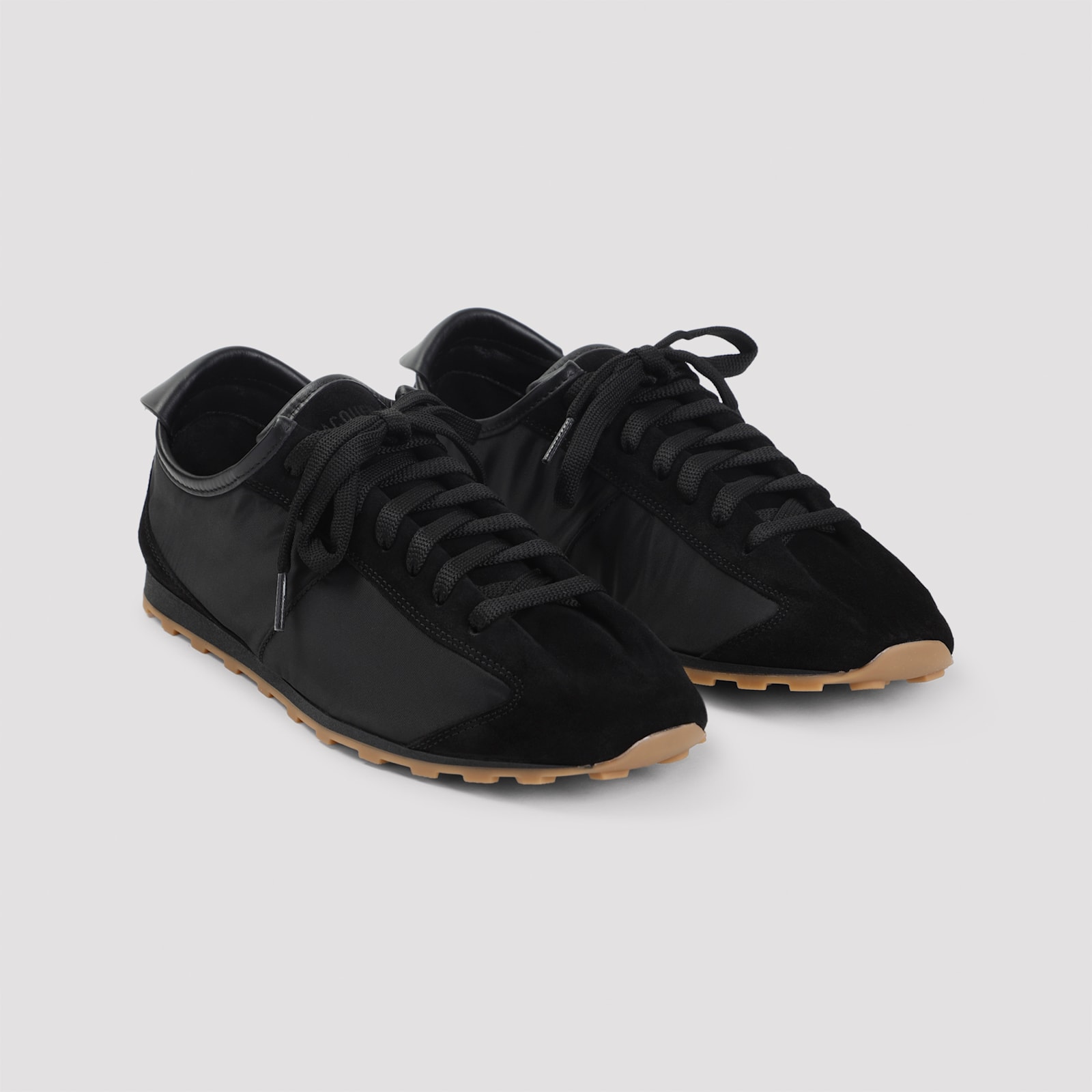 Jacquemus Le Tennis Sneakers In Hydro-treated Suede And Nylon Shoes In Black