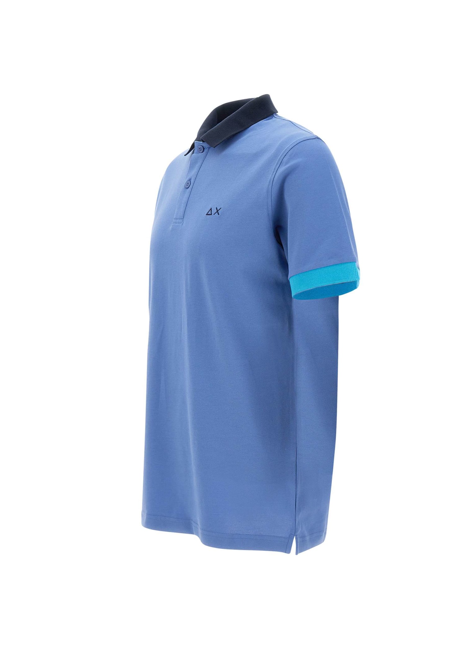 Shop Sun 68 3 Colours Cotton Polo Shirt In Blue