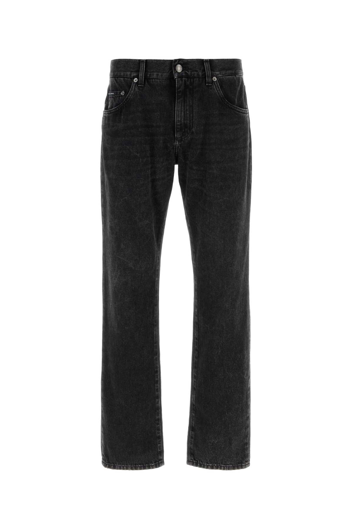 Dolce & Gabbana Charcoal Stretch Corduroy Pant In Black