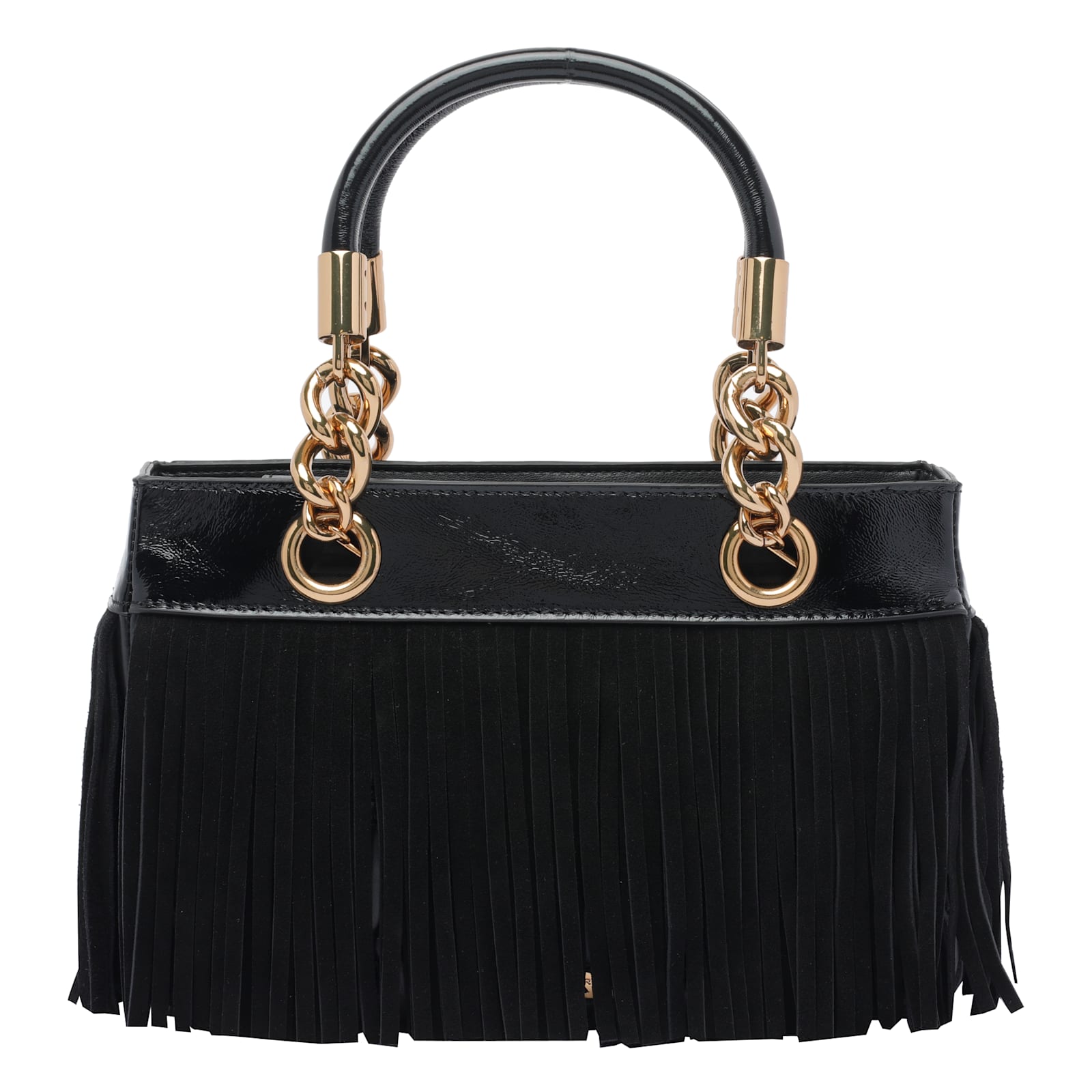 Kurt Geiger Fringe-embellished Chain-handle Tote Bag In Black