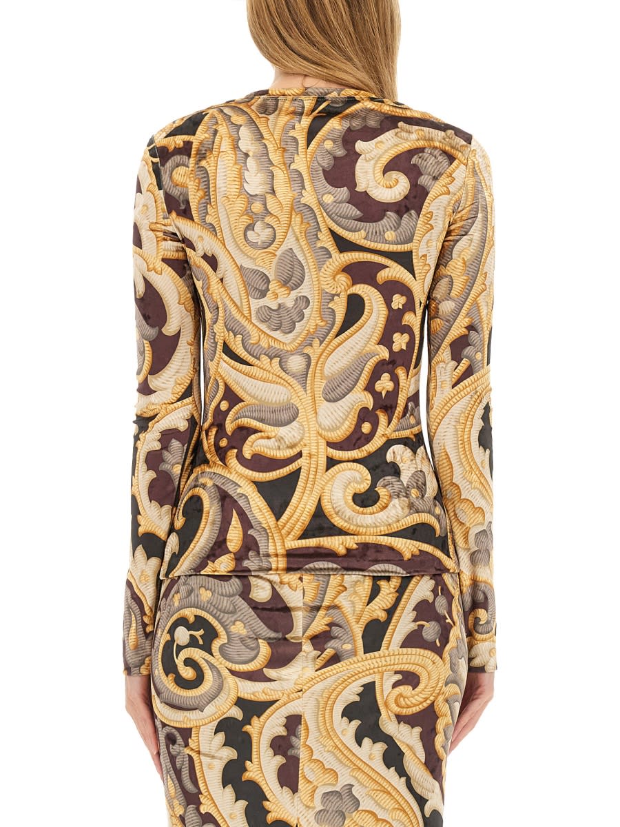 Shop Etro Top Paisley In Multicolour