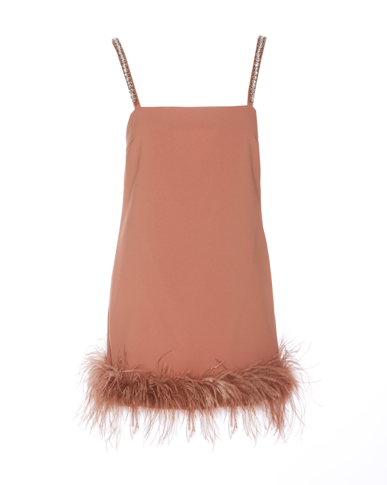 Shop Pinko Short Dress With Feathers
