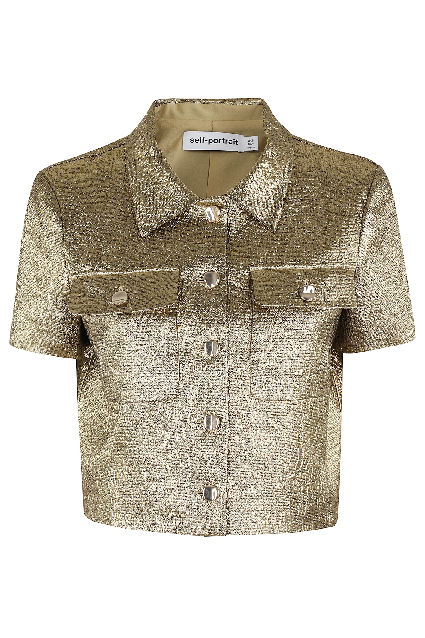 Gold Metallic Jacquard Top