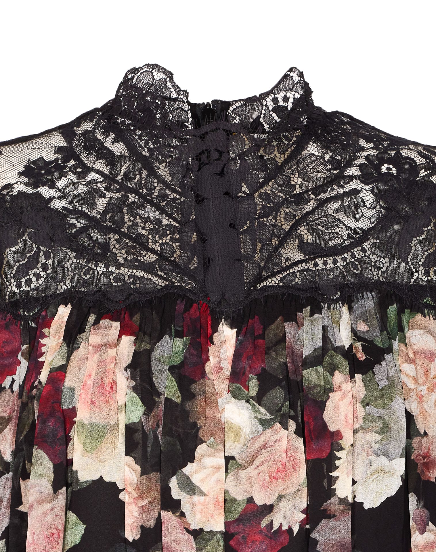 Zimmermann Hypnotic Lace Yoke Blouse In Black