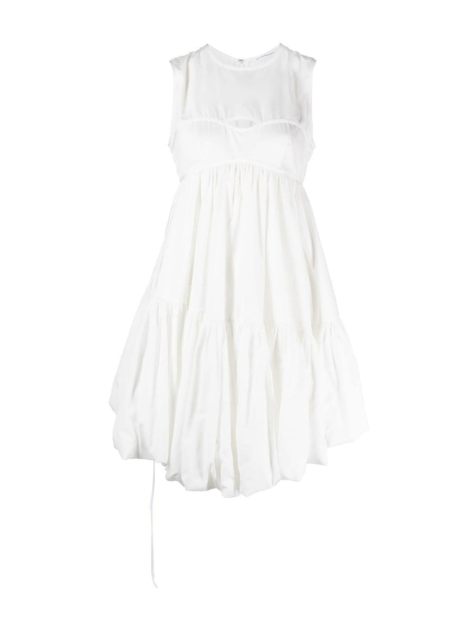 CECILIE BAHNSEN DIVYA DRESS RECYCLED FAILLE WHITE