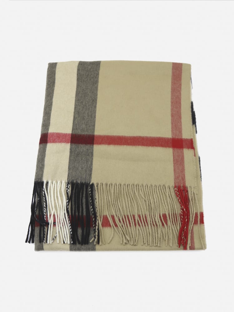 Burberry Cashmere Scarf With All-over Tartan Motif