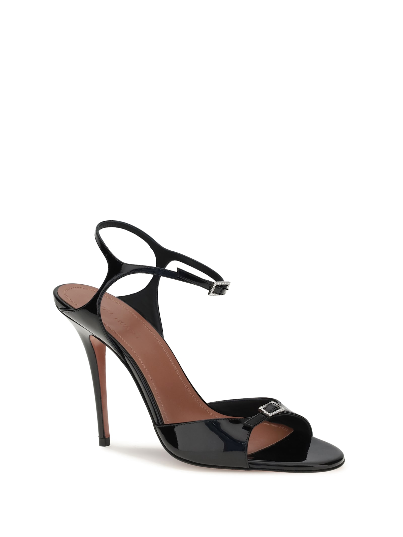 Amina Muaddi Patent-leather Adut Sandal In Black