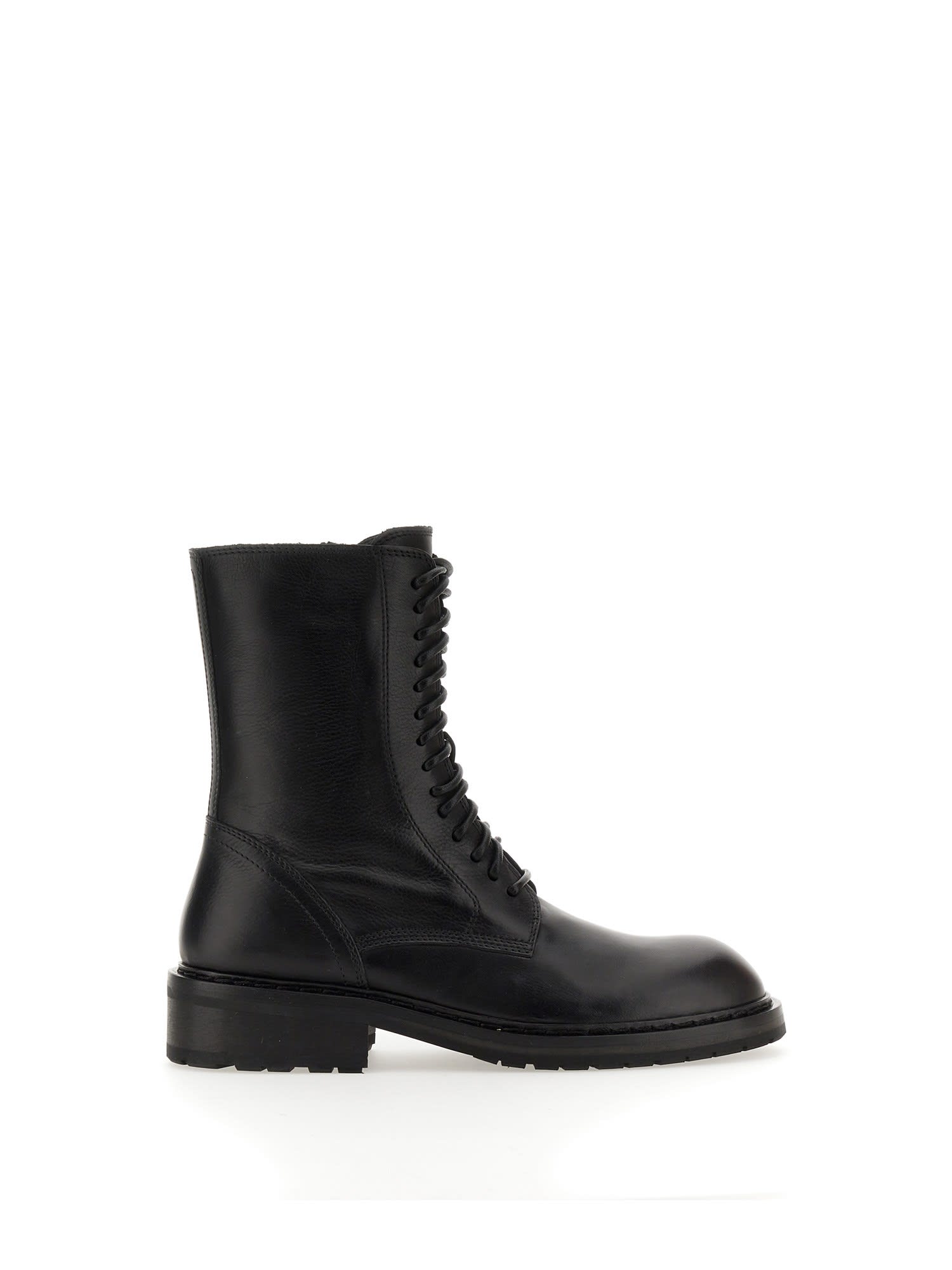 ANN DEMEULEMEESTER LEATHER LACE-UP BOOT