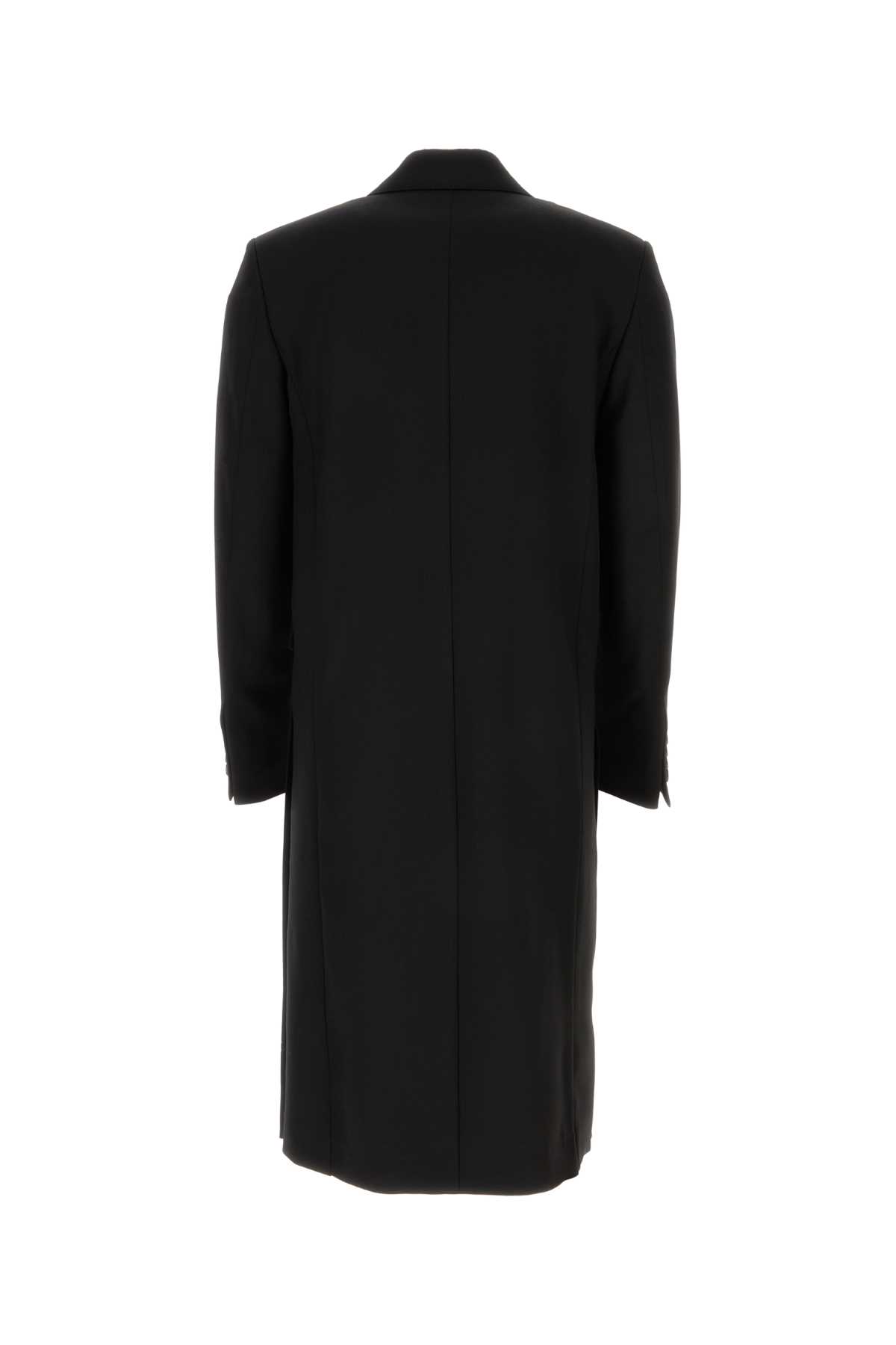 Shop Ami Alexandre Mattiussi Black Wool Coat