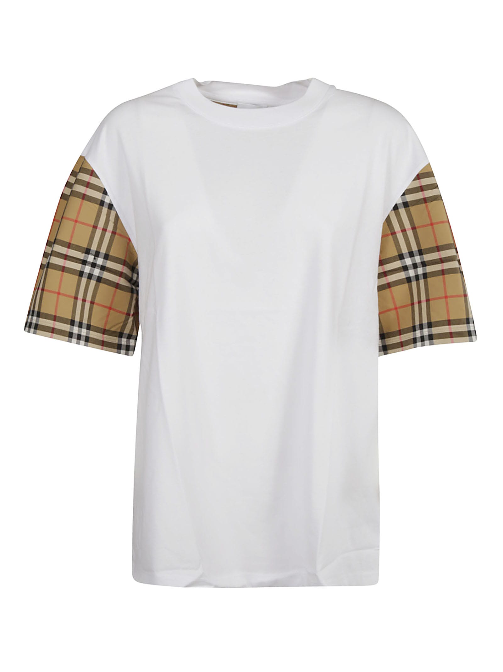 BURBERRY CHECKED SLEEVE T-SHIRT,11521988