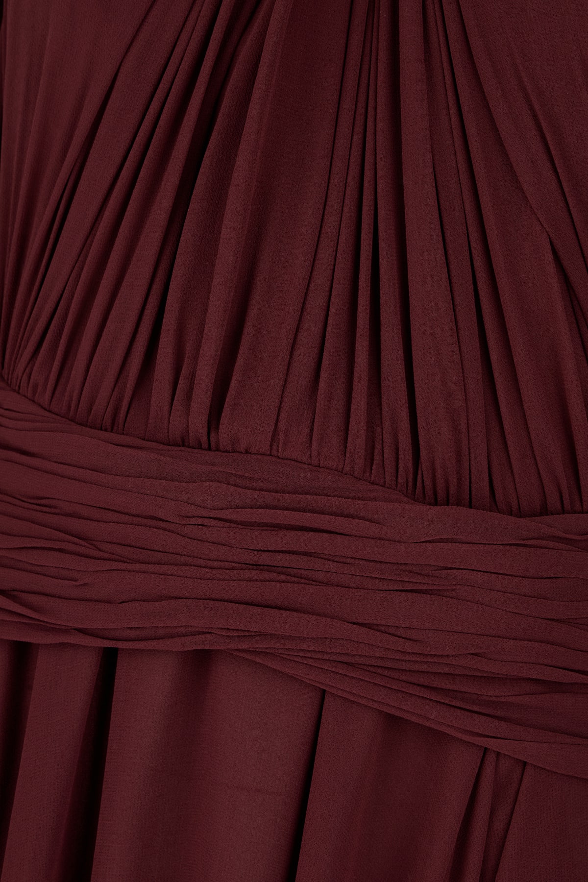 Genny Overlay Cape Draped Halter Neck Dress In Brown