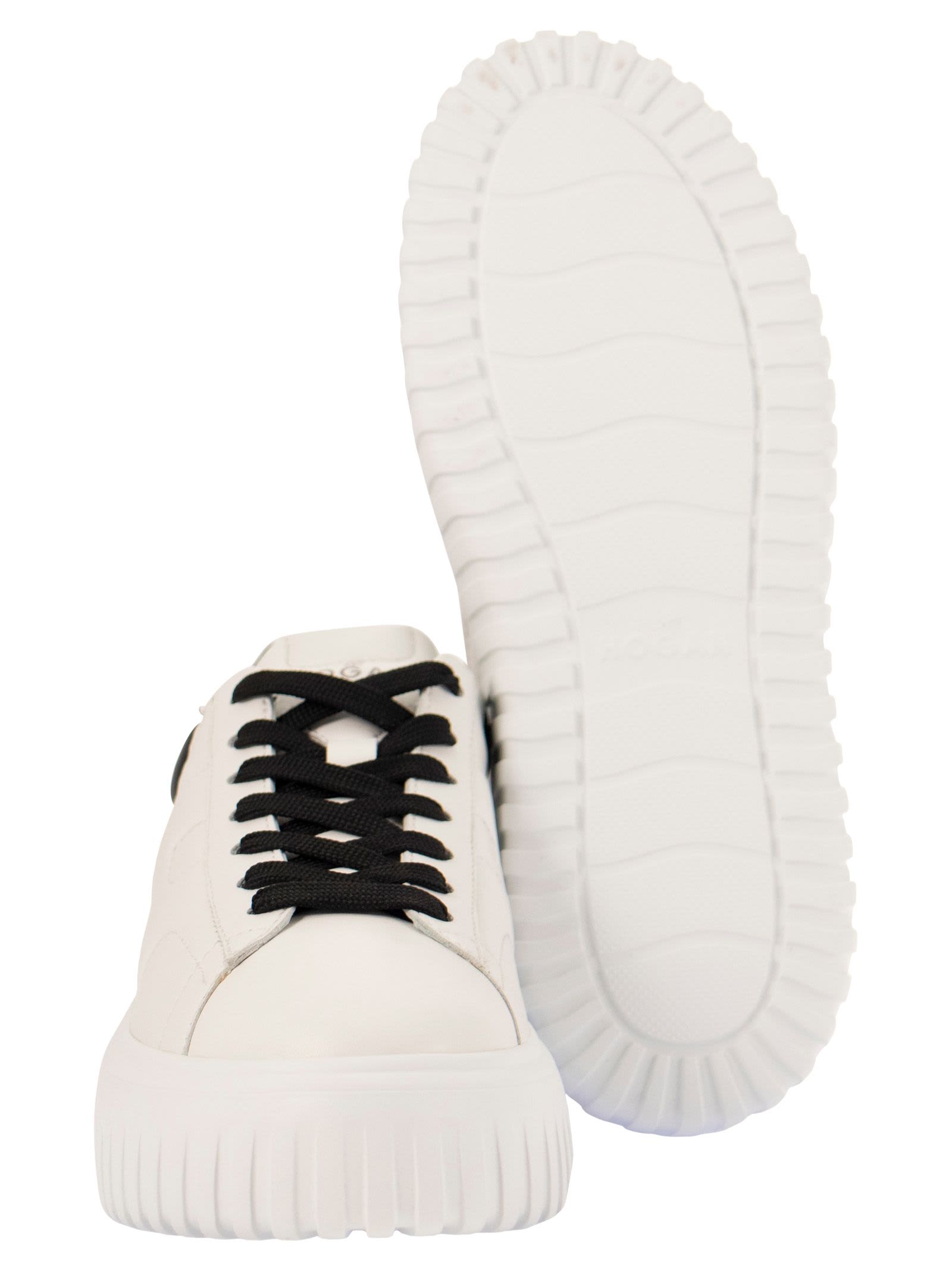 Shop Hogan H-stripes - Sneakers In White/black