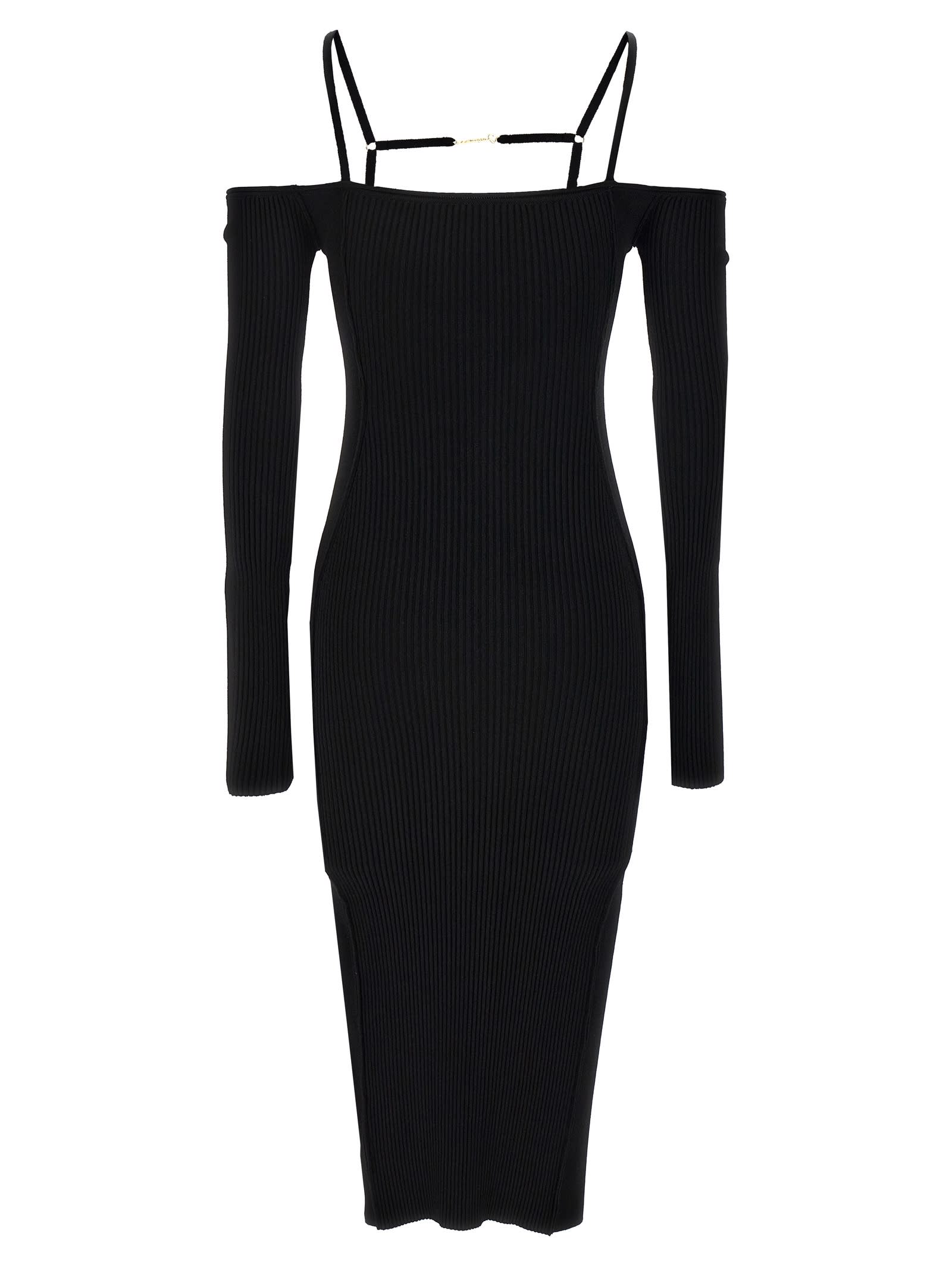 Shop Jacquemus Sierra Dress In Black
