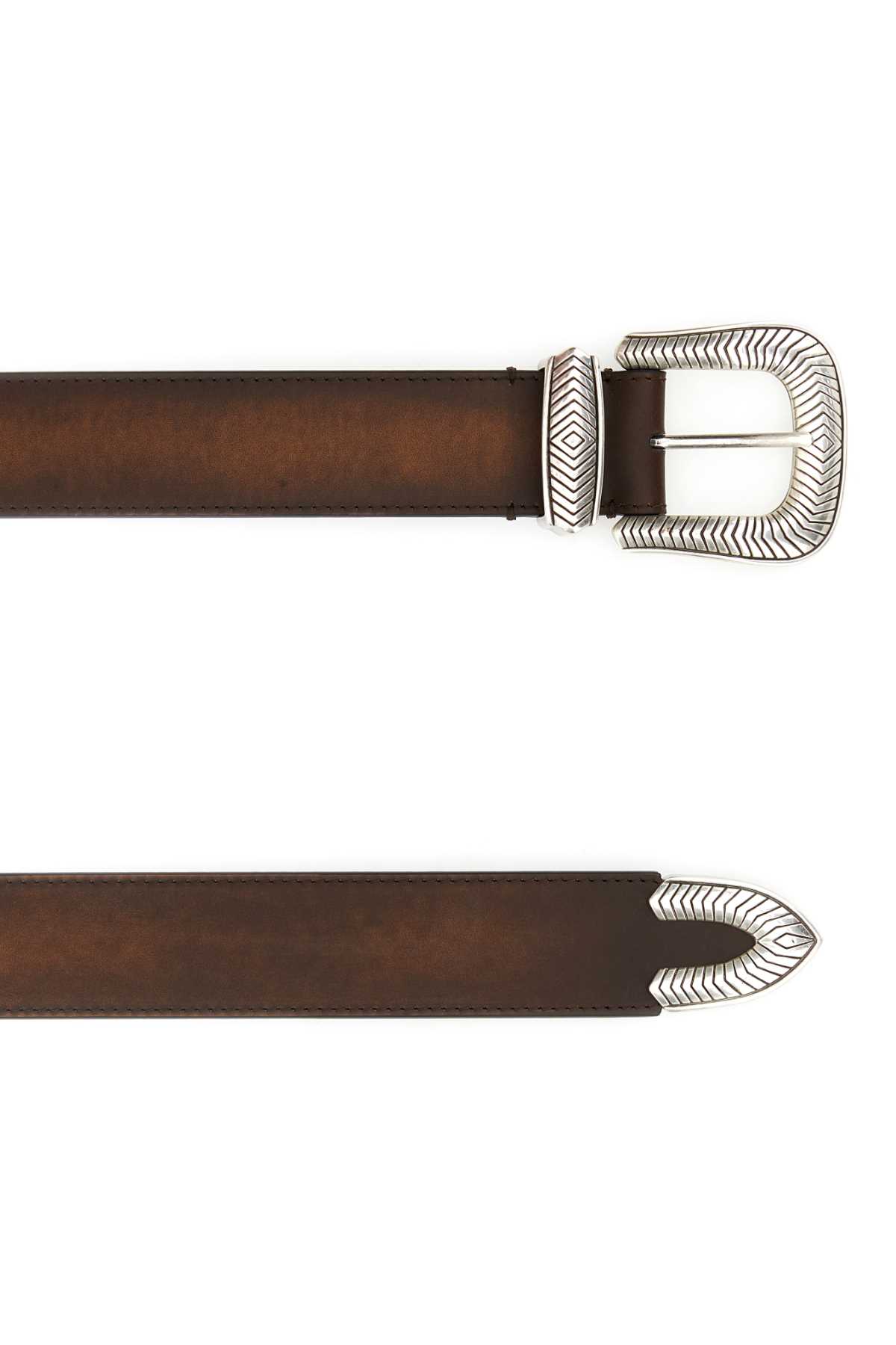 KATE CATE BROWN LEATHER TEX MEX BELT