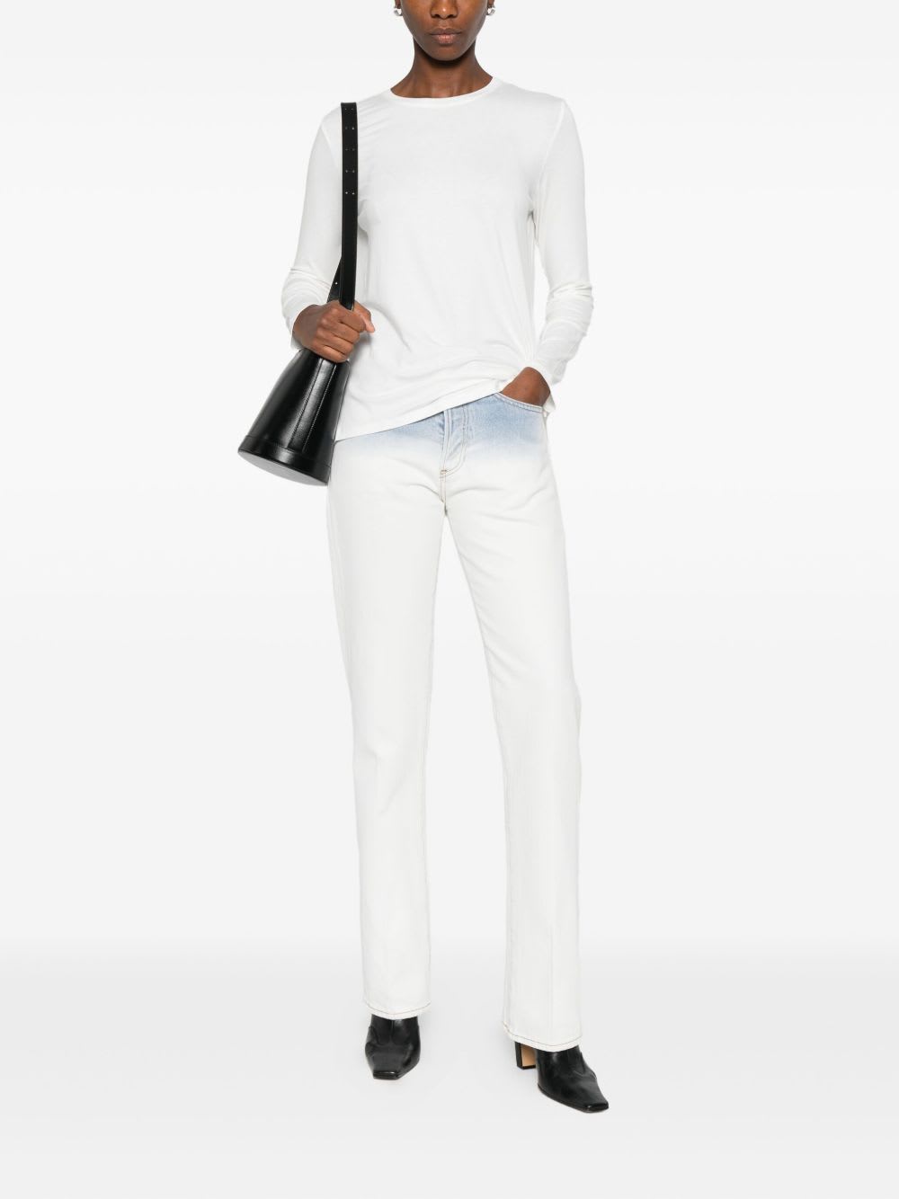 Majestic Long-sleeve Round-neck Sweater In Multi