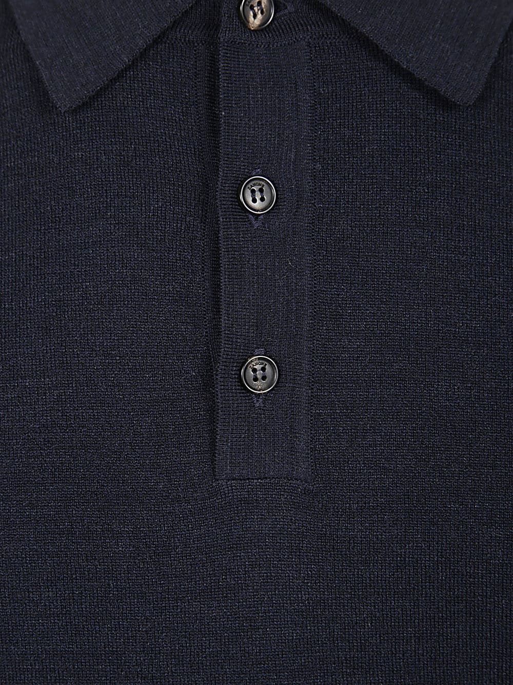 Shop Zanone Polo Long Sleeves Slim Fit In Blue Melange