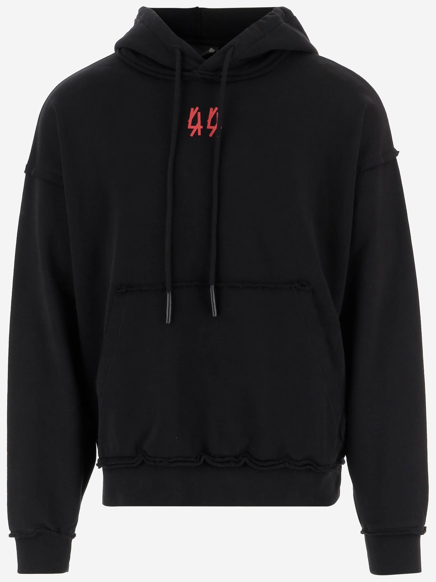 44 Label Group Printed Cotton Sweatshirt In Black
