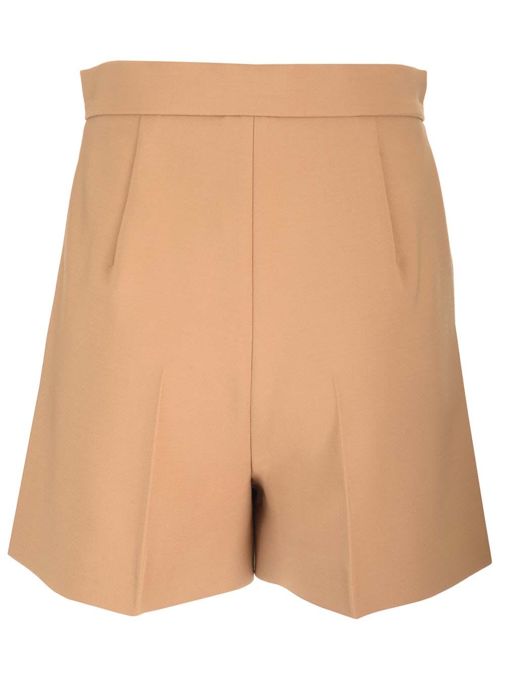 Max Mara Wool Canvas Shorts Trousers Beige In Brown