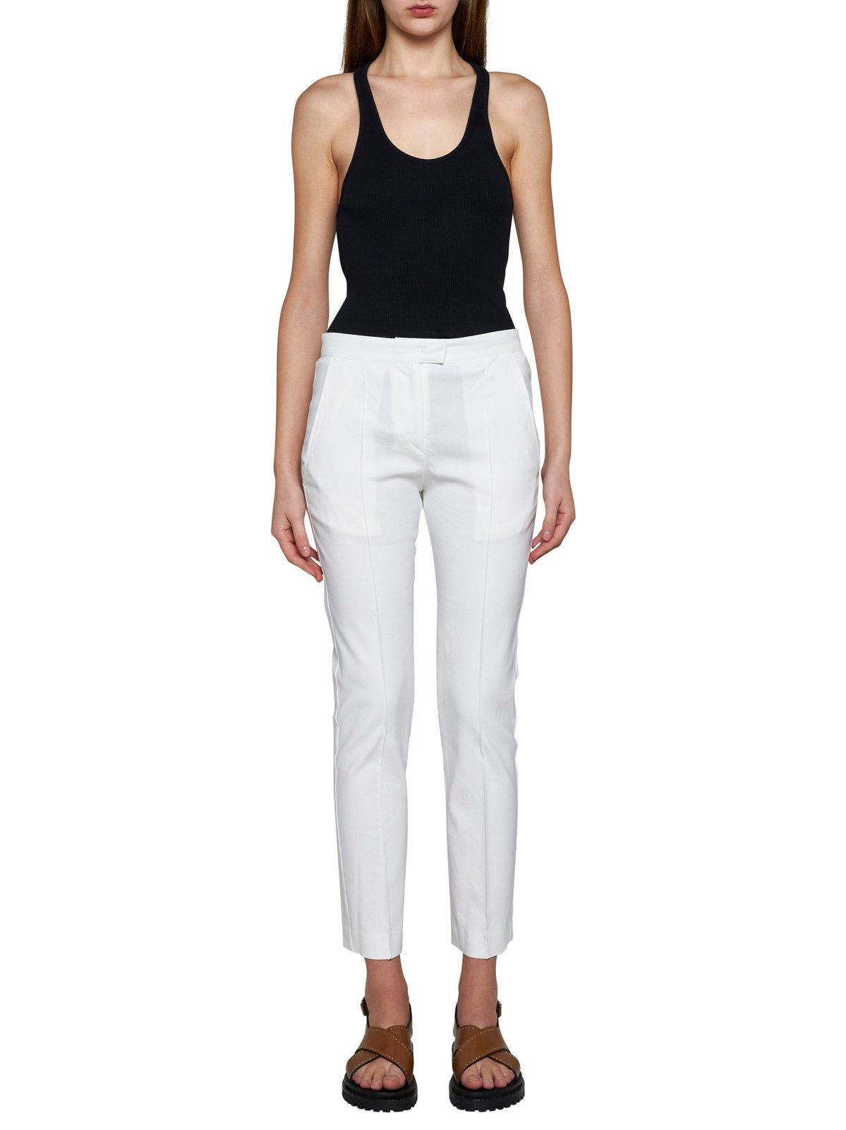 Shop Isabel Marant Straight-leg Cropped Slim-cut Trousers In White