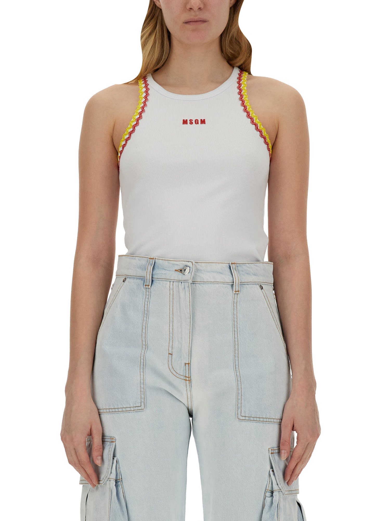 Shop Msgm Tops With Logo
