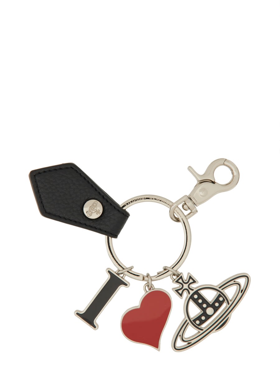 Shop Vivienne Westwood I Love Orb Keychain In Black
