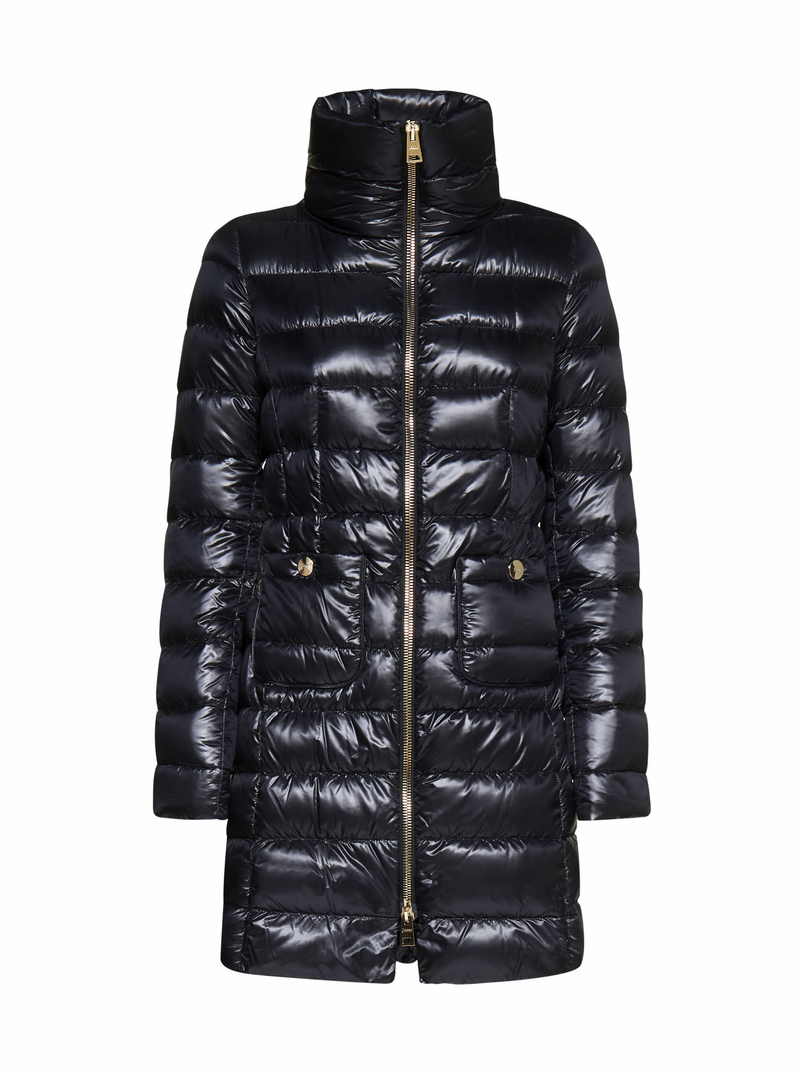 Herno Turtleneck Down Jacket In Nero