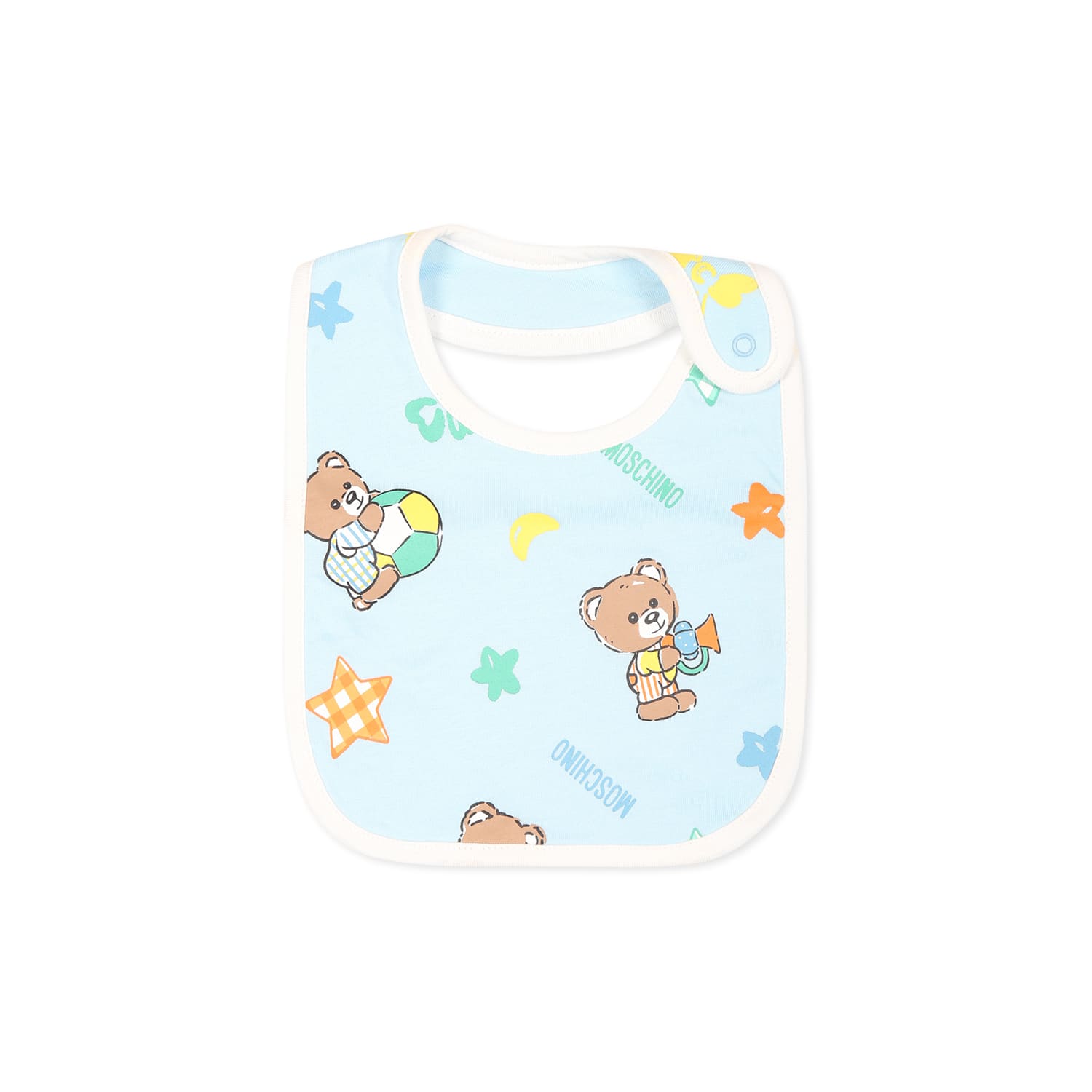 MOSCHINO LIGHT BLUE SET BABYGROW FOR BABY BOY WITH TEDDY BEAR 