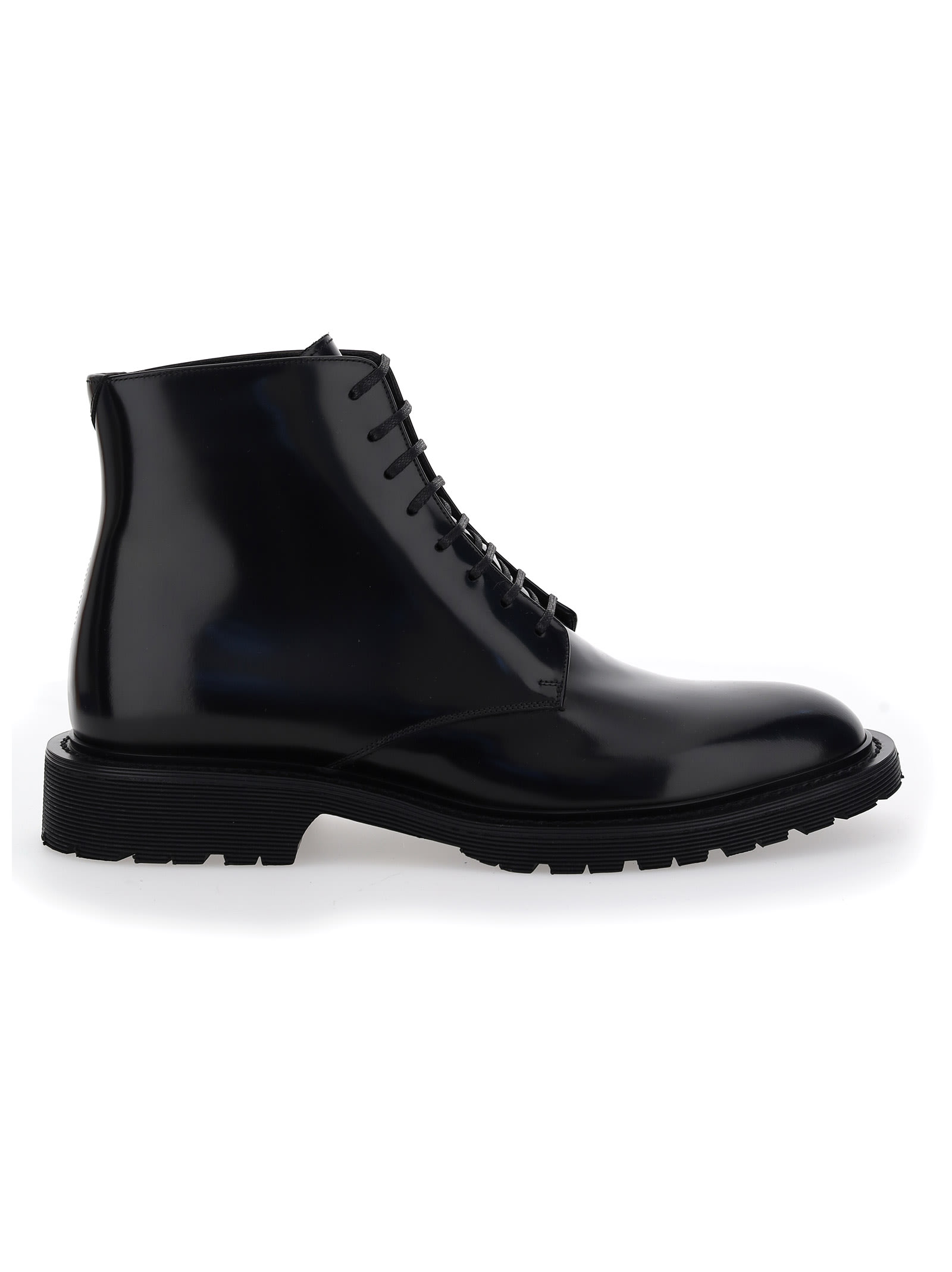 SAINT LAURENT LACED BOOTS IN SMOOTH LEATHER