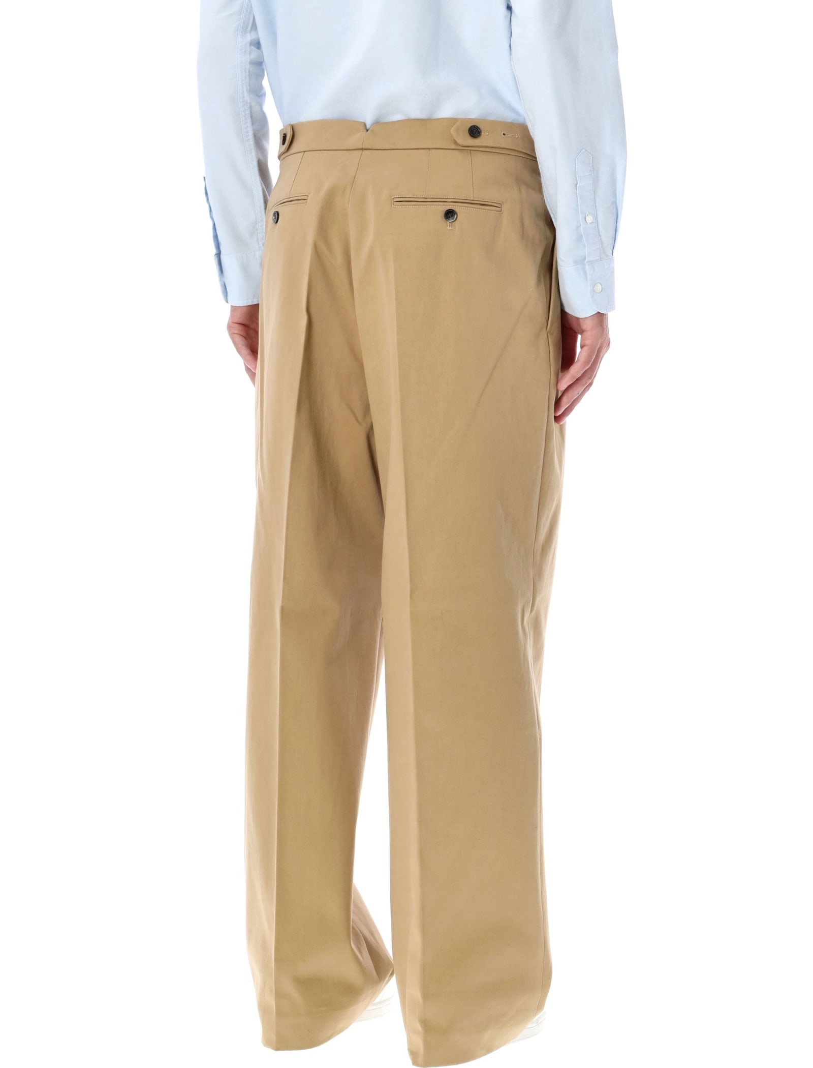 Shop Ami Alexandre Mattiussi Large Fit Trousers In Sand