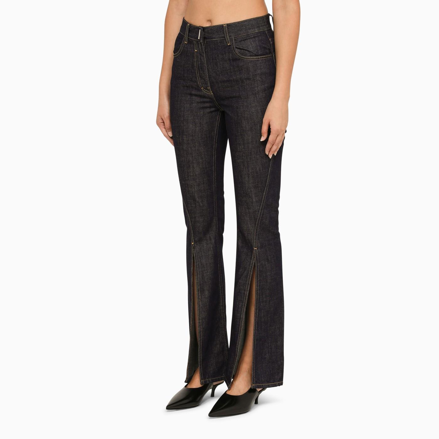 Shop Givenchy Indigo Flared Jeans With Split In Indigoblue