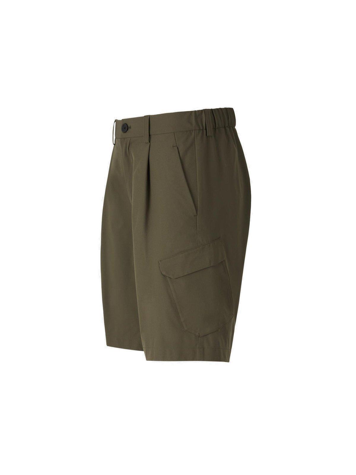 Herno Cargo Buttoned Trousers In Green
