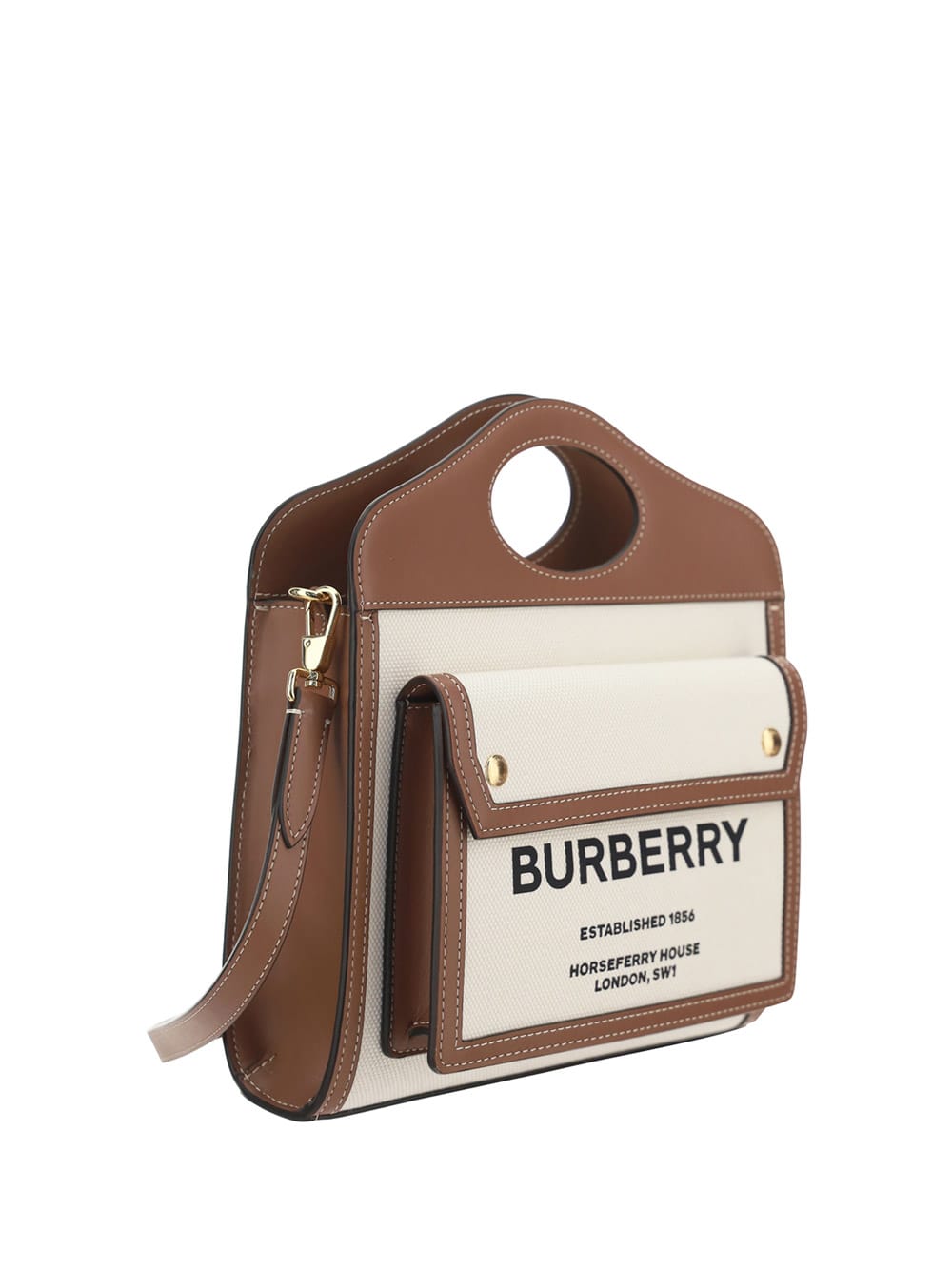 Shop Burberry Pocket Bag In Naturalmal